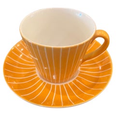 Vintage Danish Modern Upsala Ekeby Gefle  Zebra Zenith Coffee Cup & Saucer