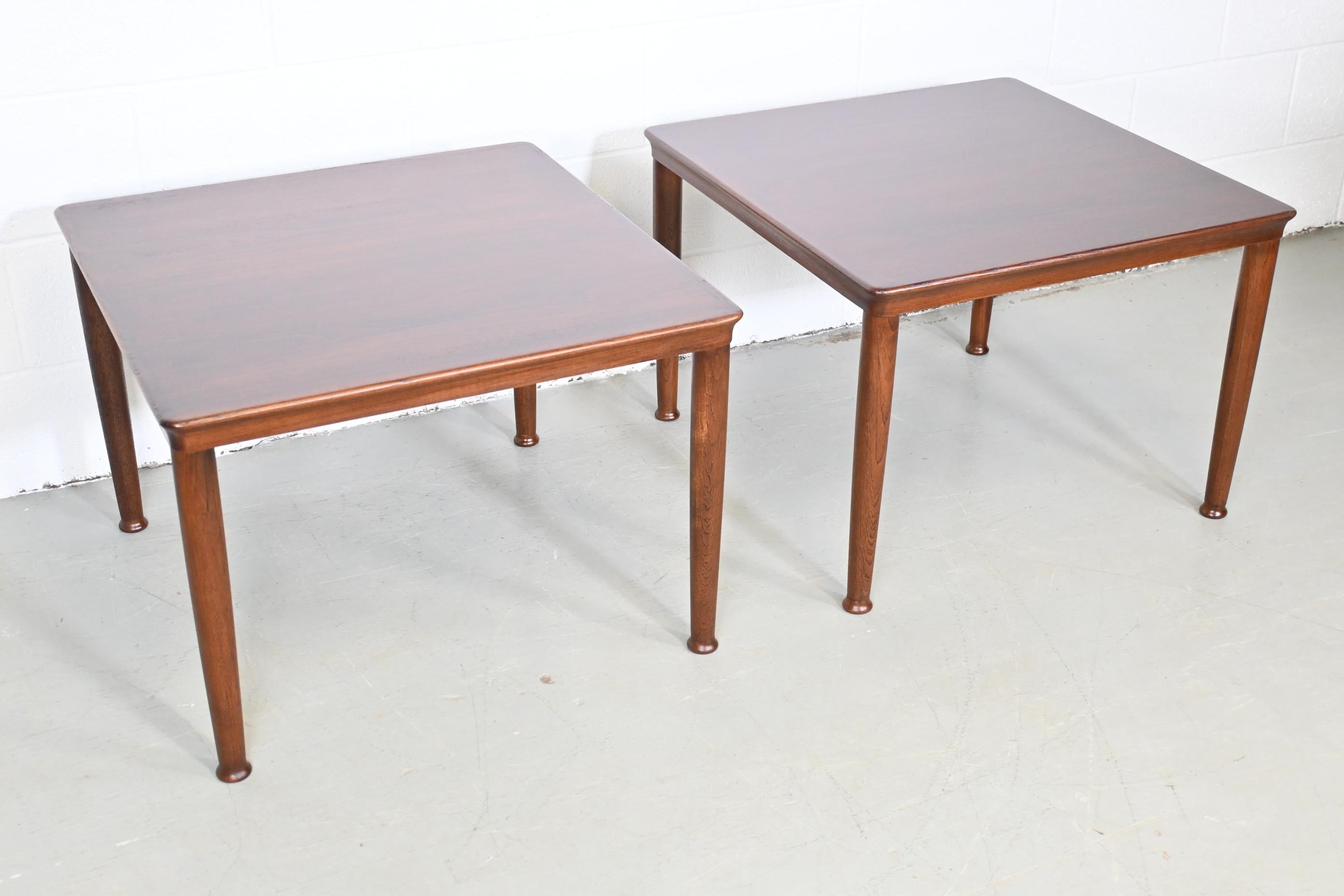 Danish Modern Vejle Stole Mobelfabrik Teak Side Tables, a Pair In Excellent Condition In Morgan, UT