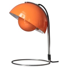 Danish Modern Verner Panton Orange Flowerpot Table Lamp by Louis Poulsen, 1968