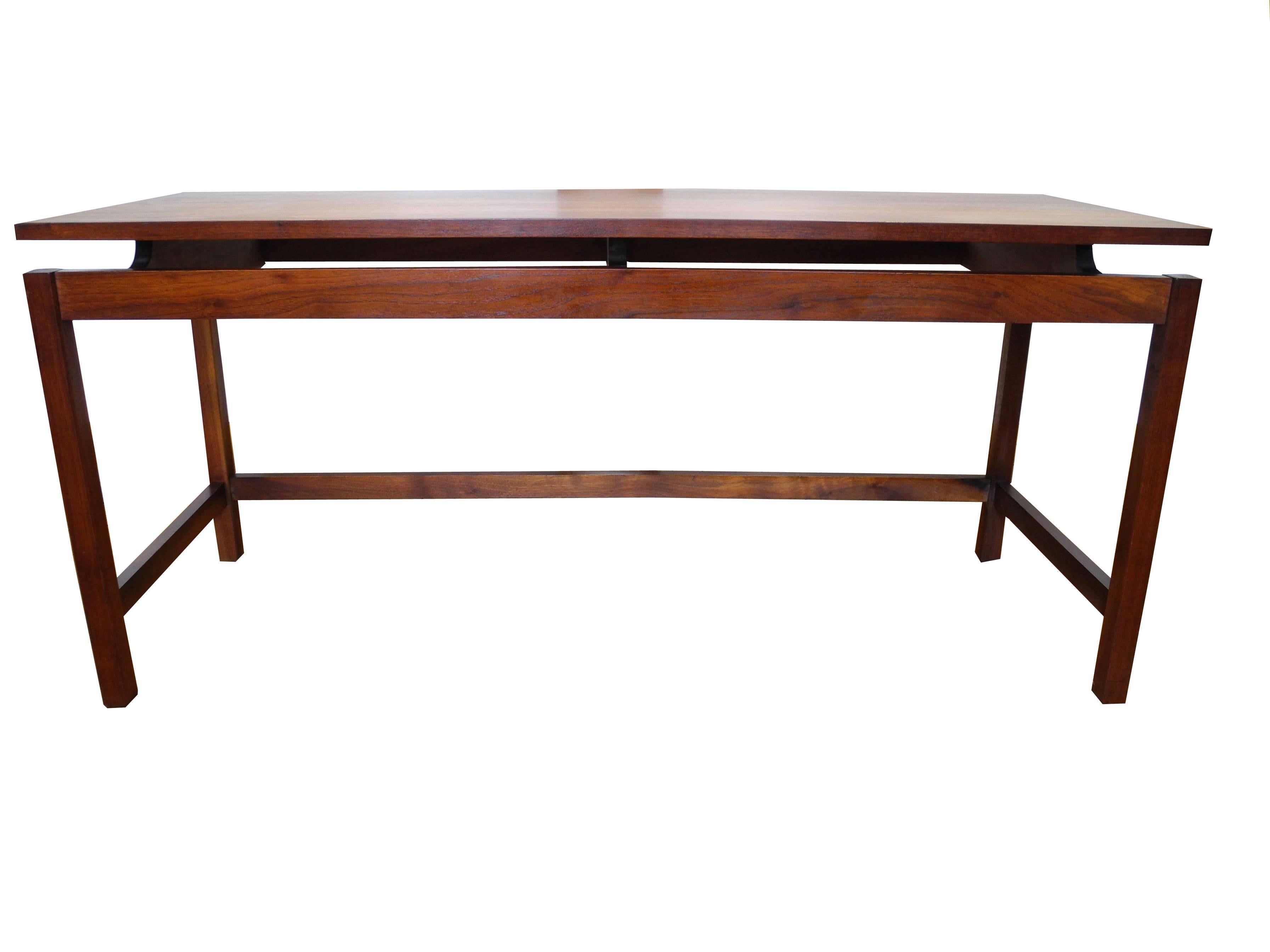 Danish Modern Vintage Ottoman and Console Set in Walnut Attributed to Jens Risom 4