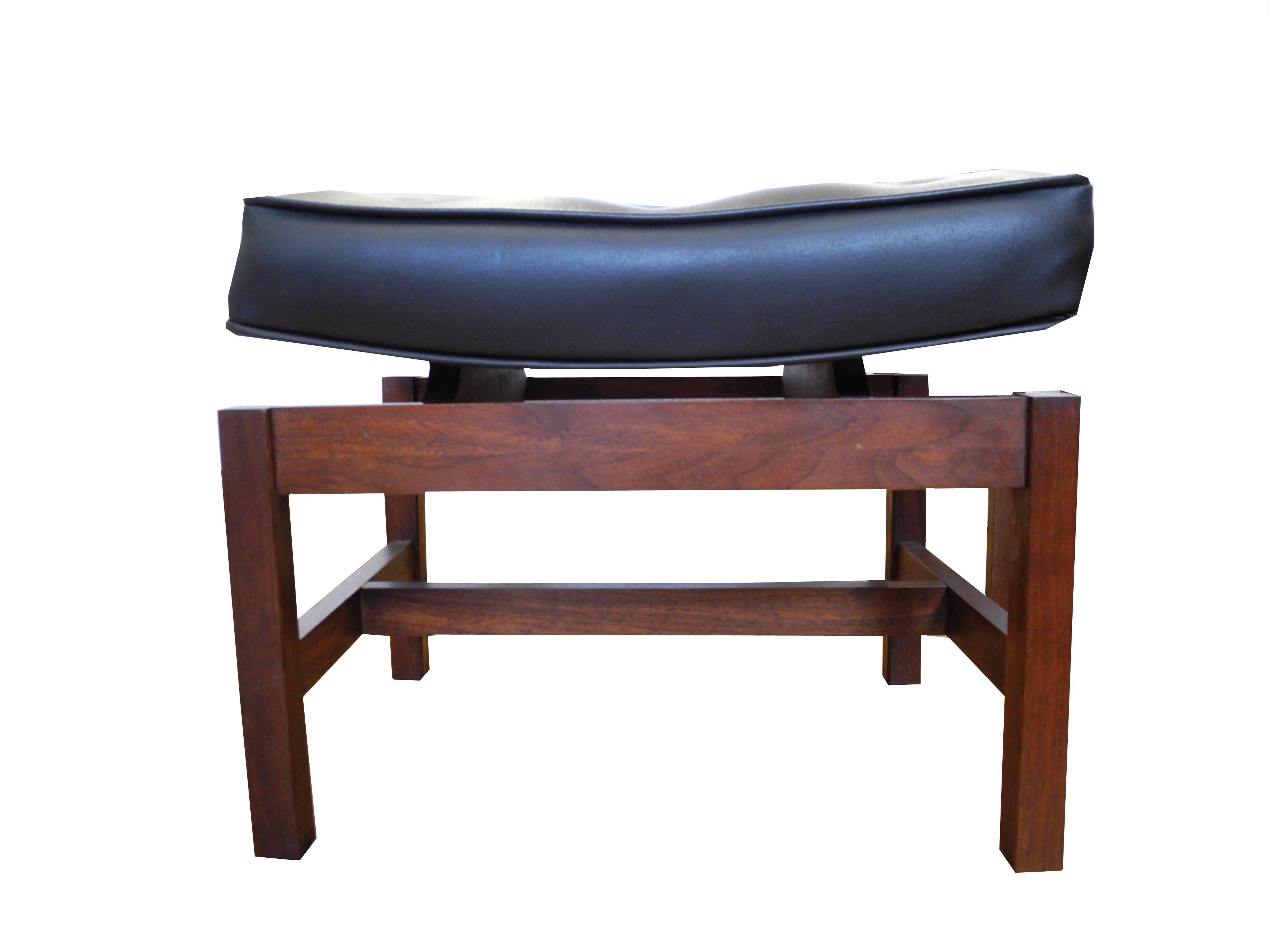 Danish Modern Vintage Ottoman and Console Set in Walnut Attributed to Jens Risom 1
