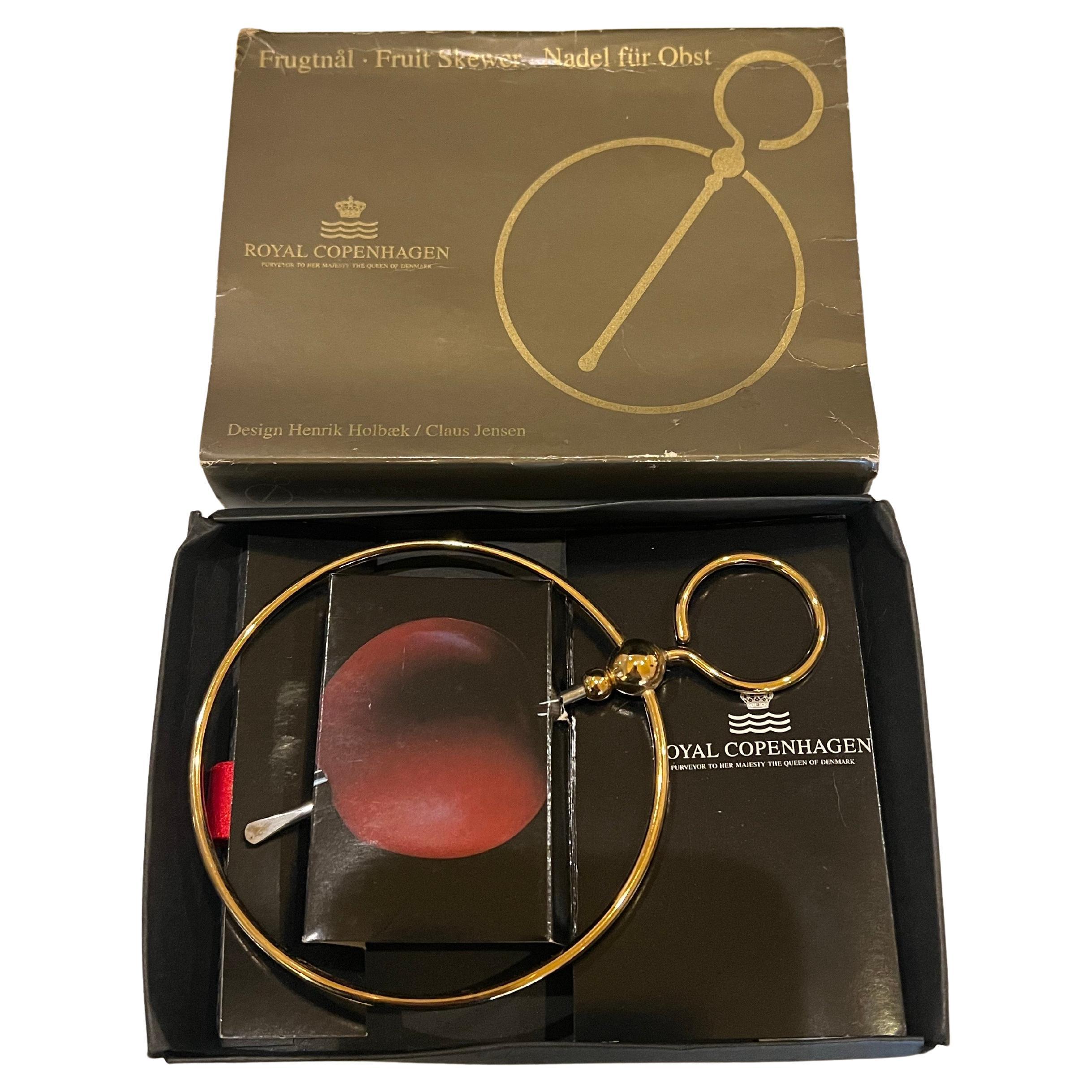 Spiedino di frutta danese moderno vintage Royal Copenhagen Claus Jensen NIB