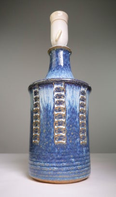 Maria Philippi for Danish Søholm Blue Vintage Stoneware Lamp, 1964