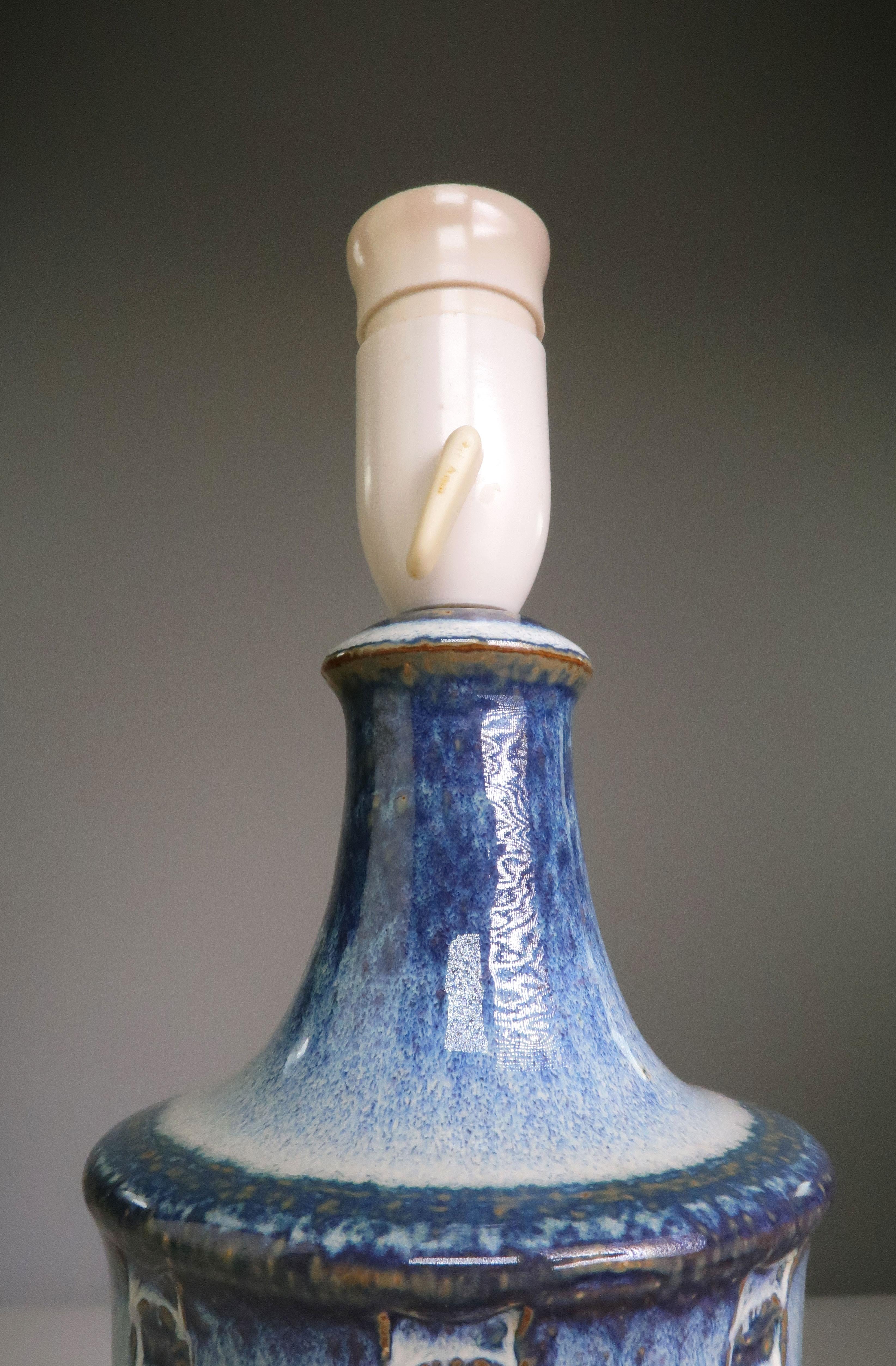 Mid-Century Modern Maria Philippi for Danish Søholm Blue Vintage Stoneware Lamp, 1964