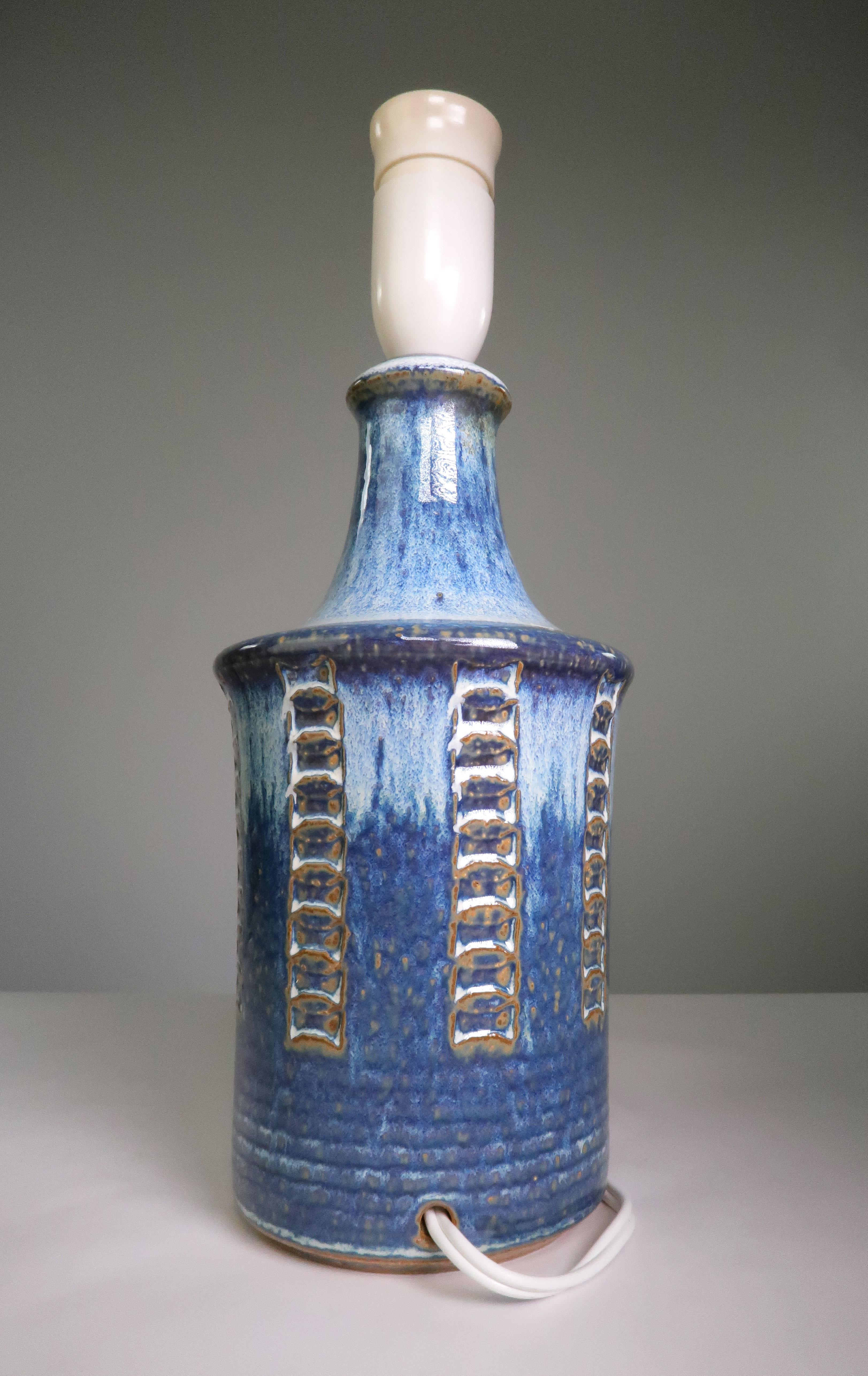 Maria Philippi for Danish Søholm Blue Vintage Stoneware Lamp, 1964 In Good Condition In Copenhagen, DK