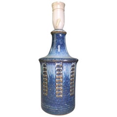 Maria Philippi for Danish Søholm Blue Vintage Stoneware Lamp, 1964