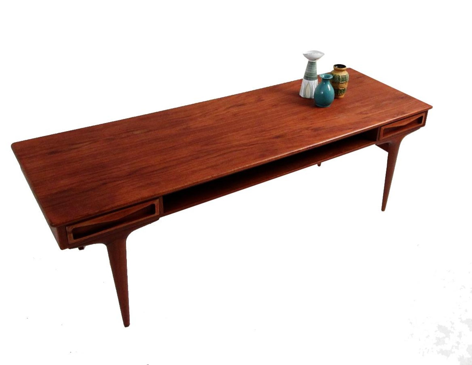Large Danish Moddern Arne Vodder Wooden Teak Coffee Table 1960s