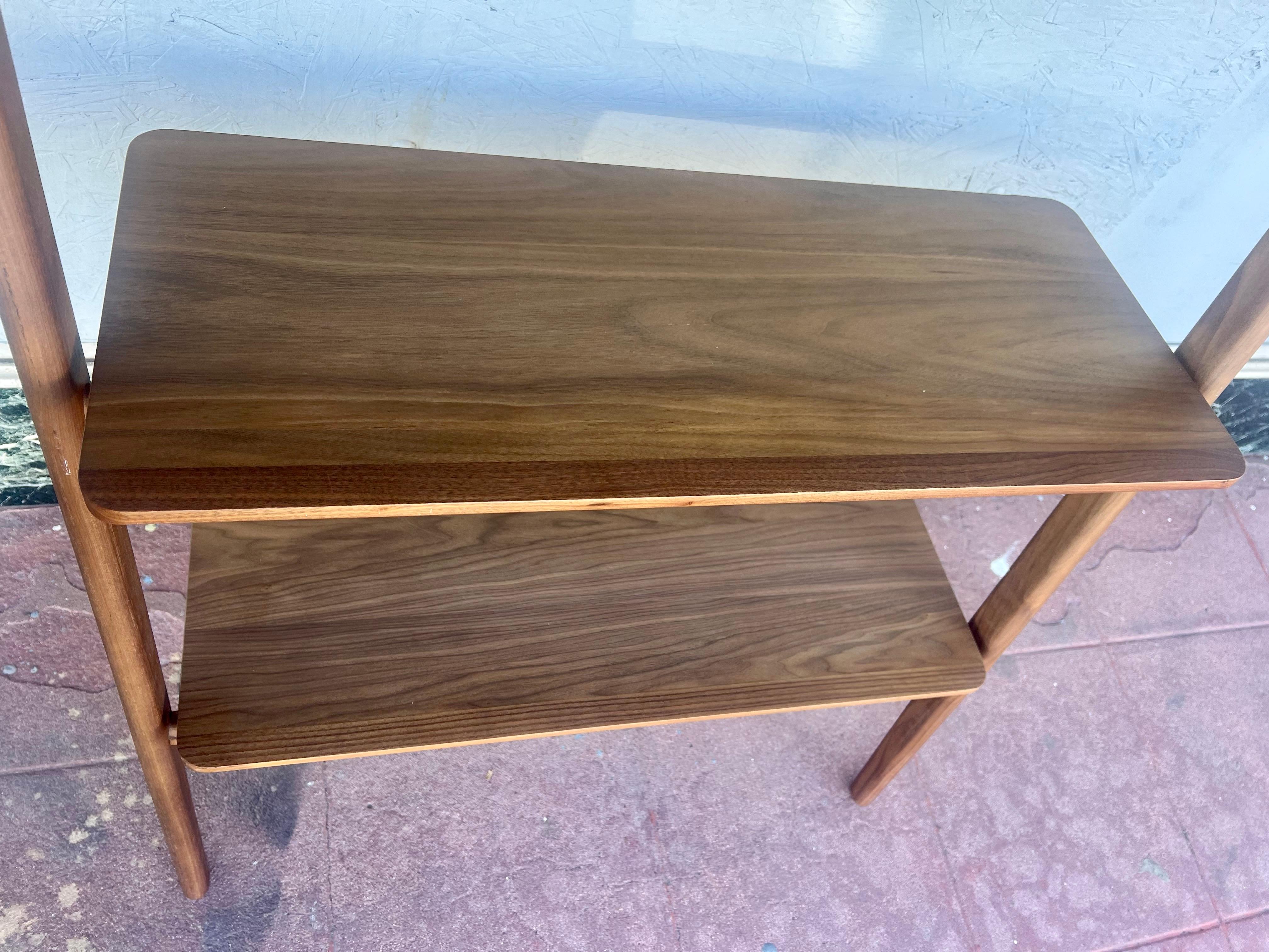 Contemporary Danish Modern Wall Ladder Shelf Unit in Walnut by Kaspar Rom For Sale