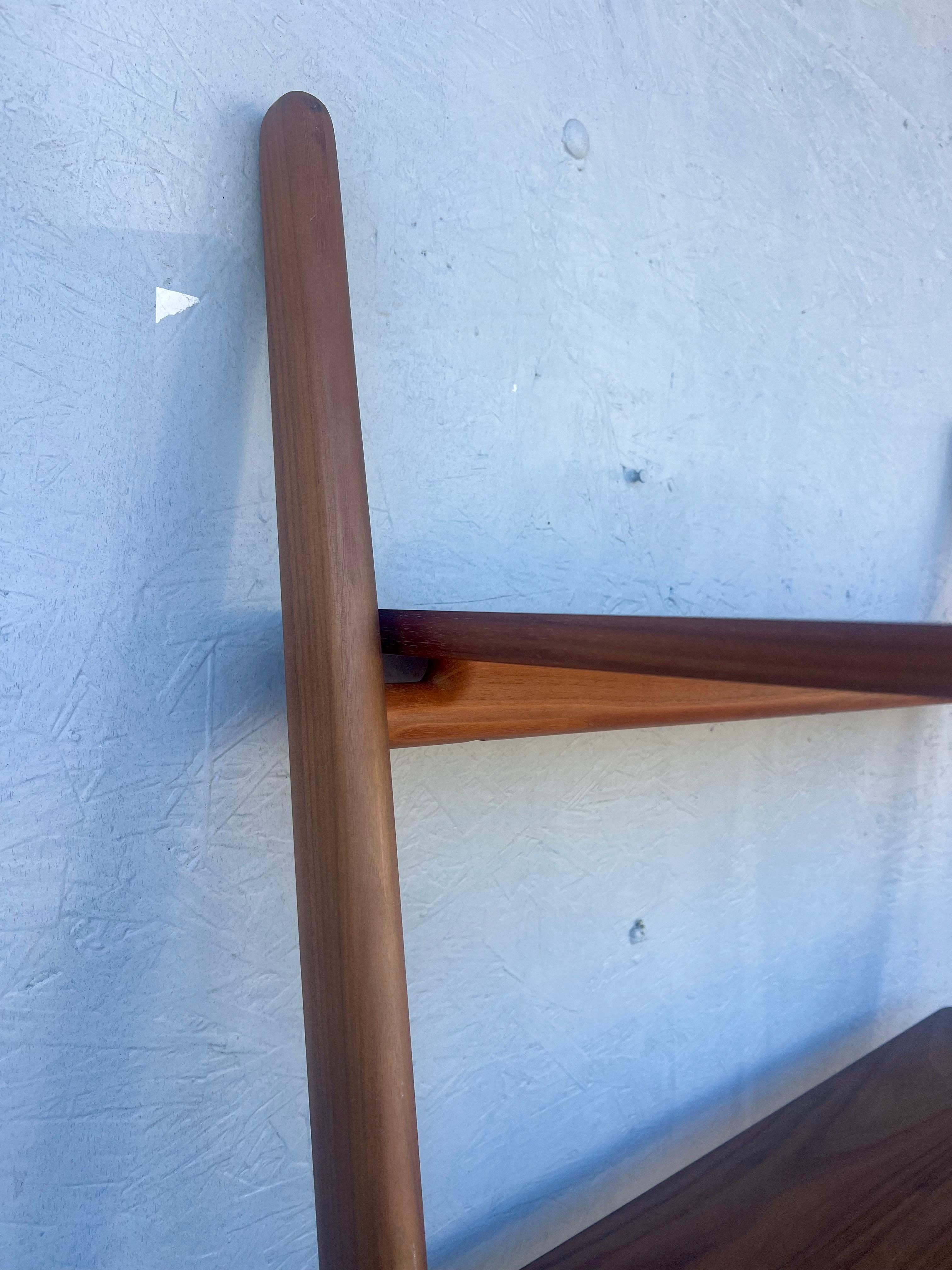 Danish Modern Wall Ladder Shelf Unit in Walnut by Kaspar Rom For Sale 1