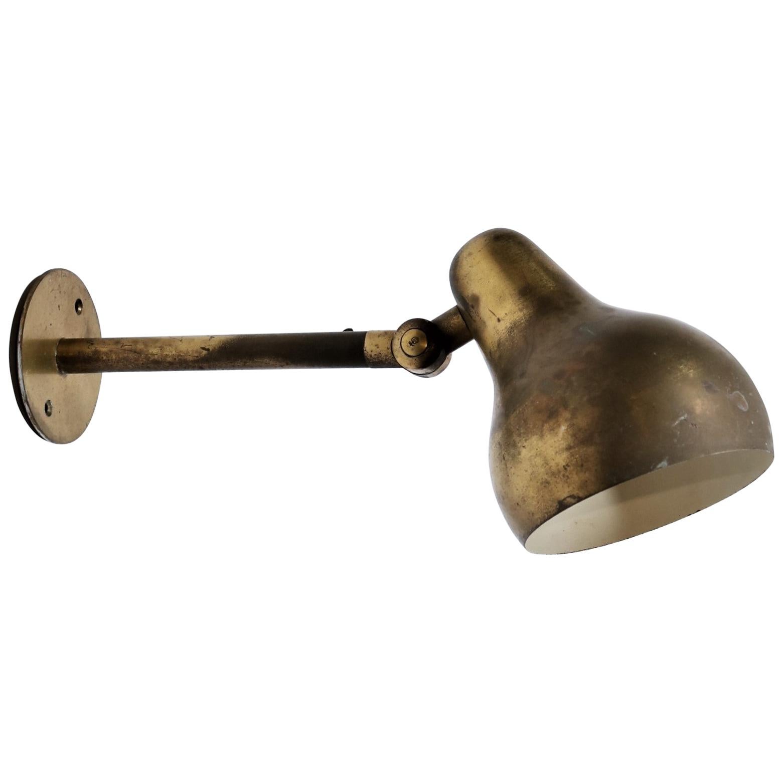 Danish Modern Wall Lamp in Brass by Vilhelm Lauritzen for Louis Poulsen