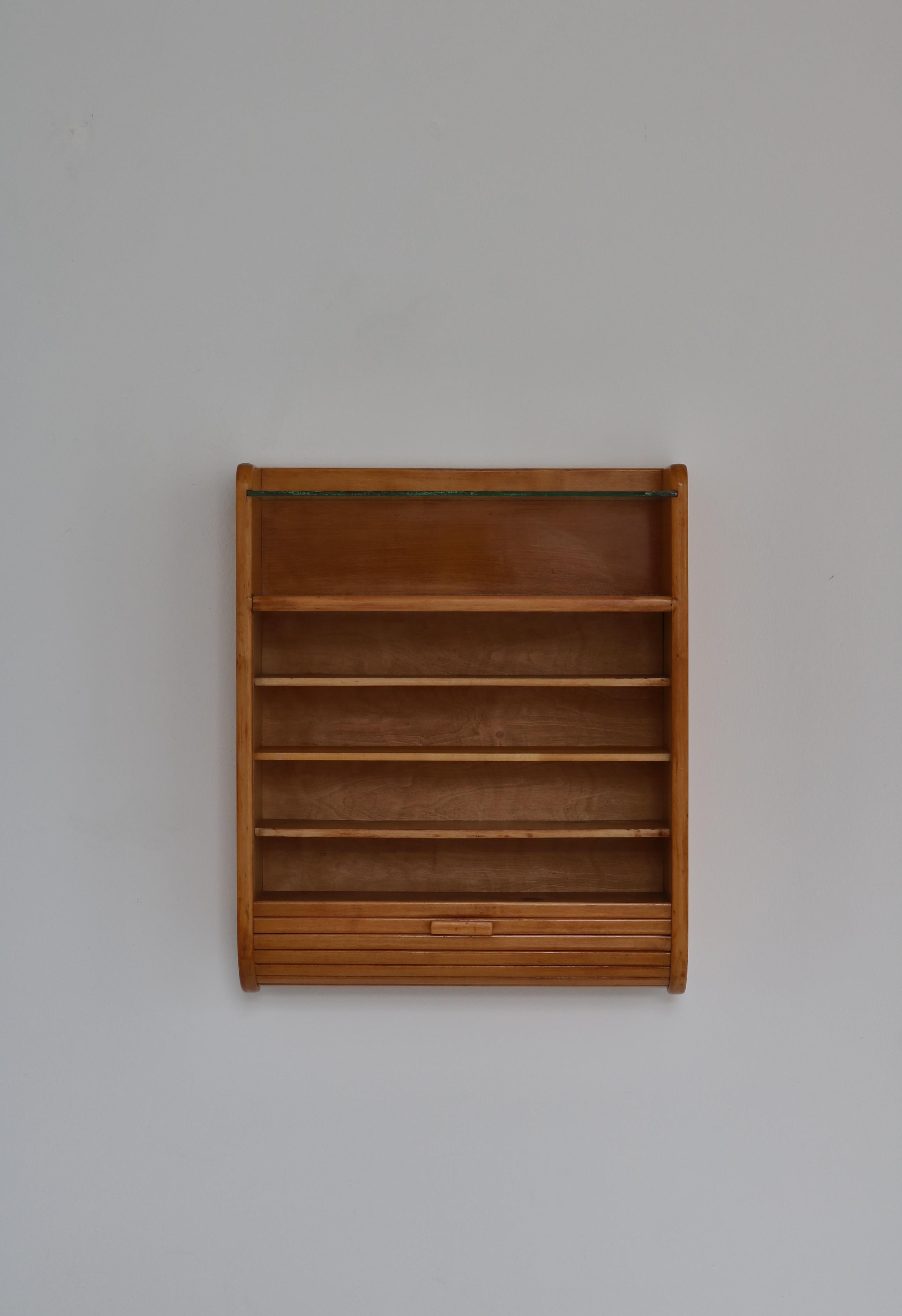 Danish Modern Wall Mounted Tambour Cabinet by Tove & Edvard Kindt-Larsen, 1930s 4