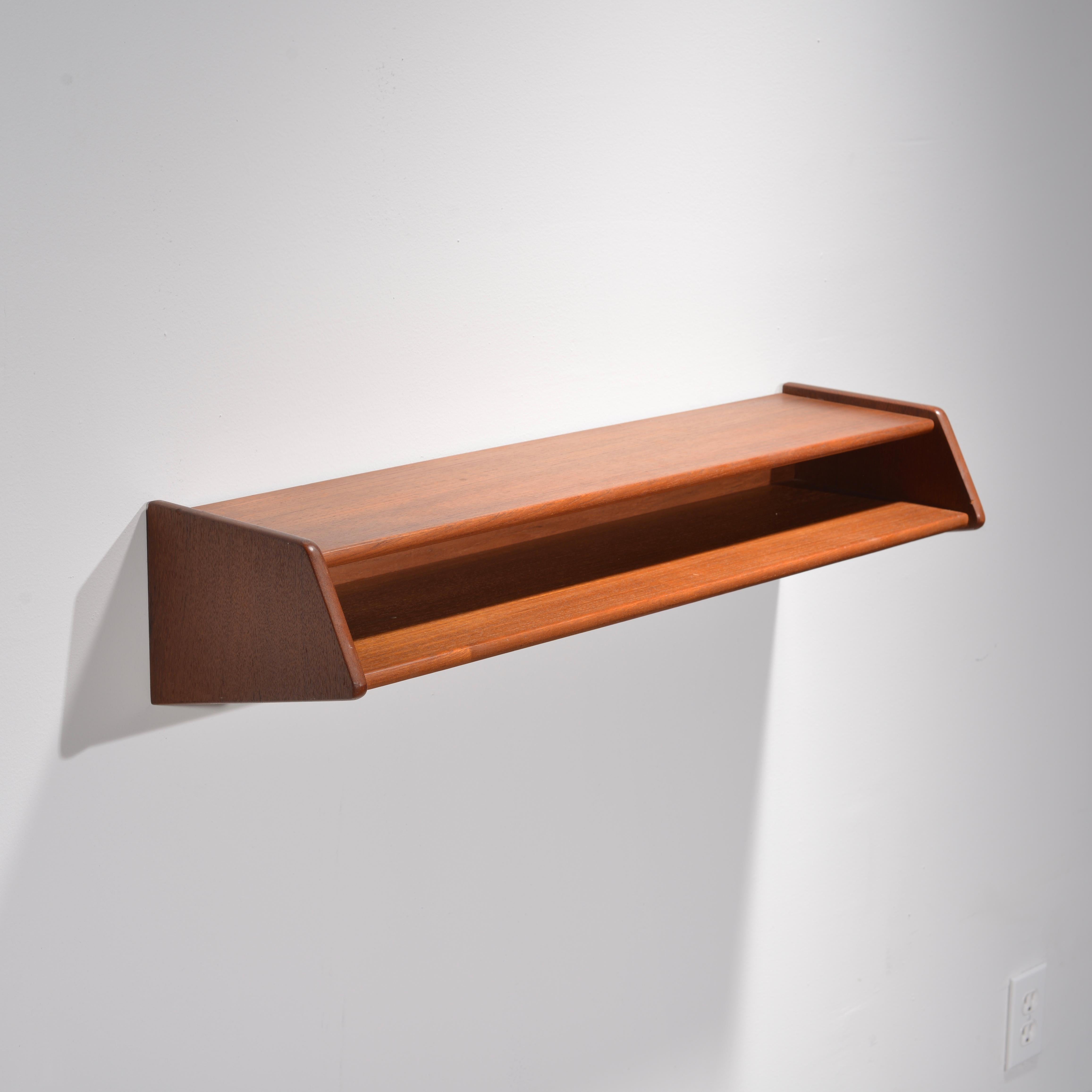 Mid-20th Century Danish Modern Wall Mounted Teak Shelf