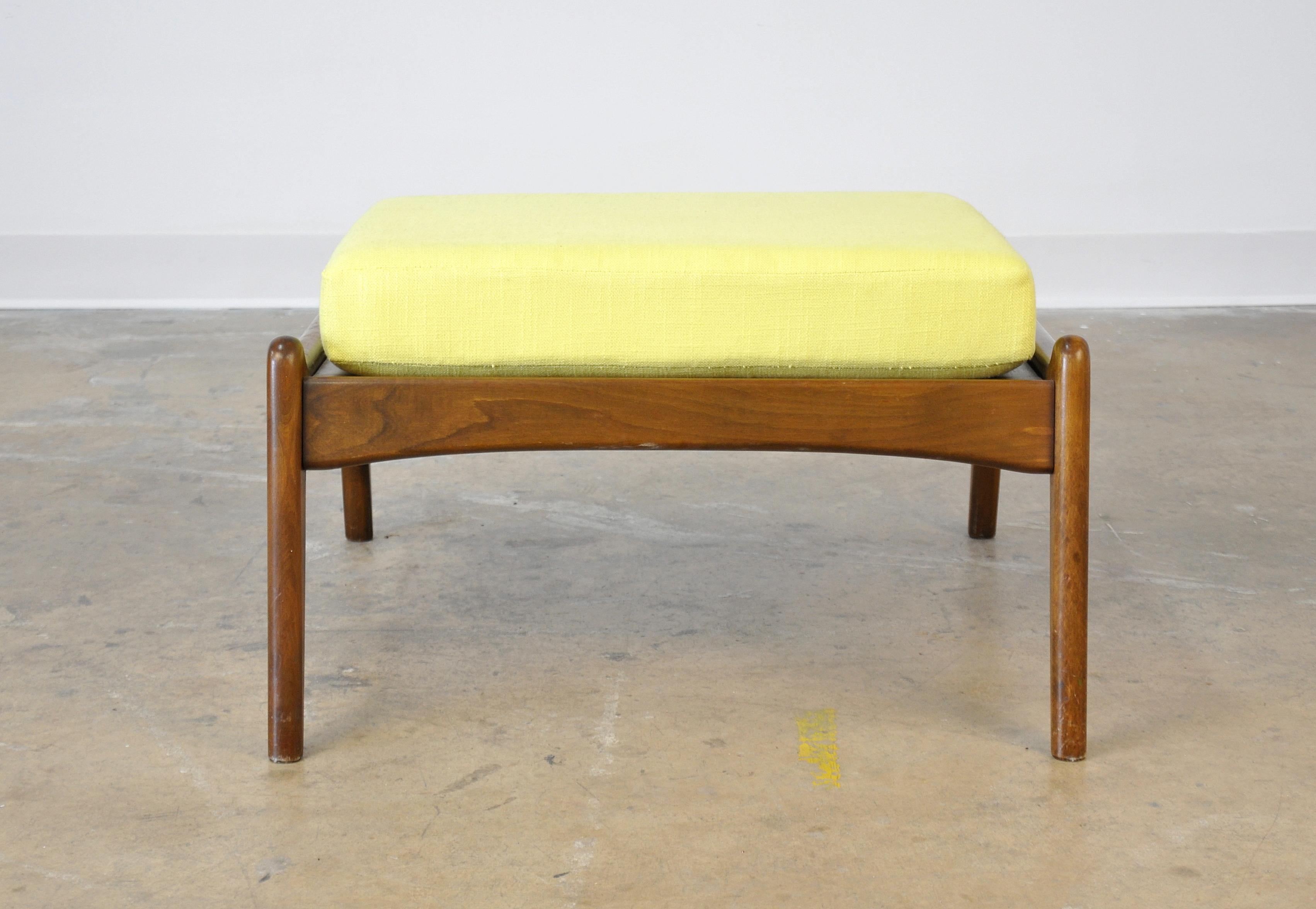 Scandinavian Modern Danish Modern Yellow Ottoman