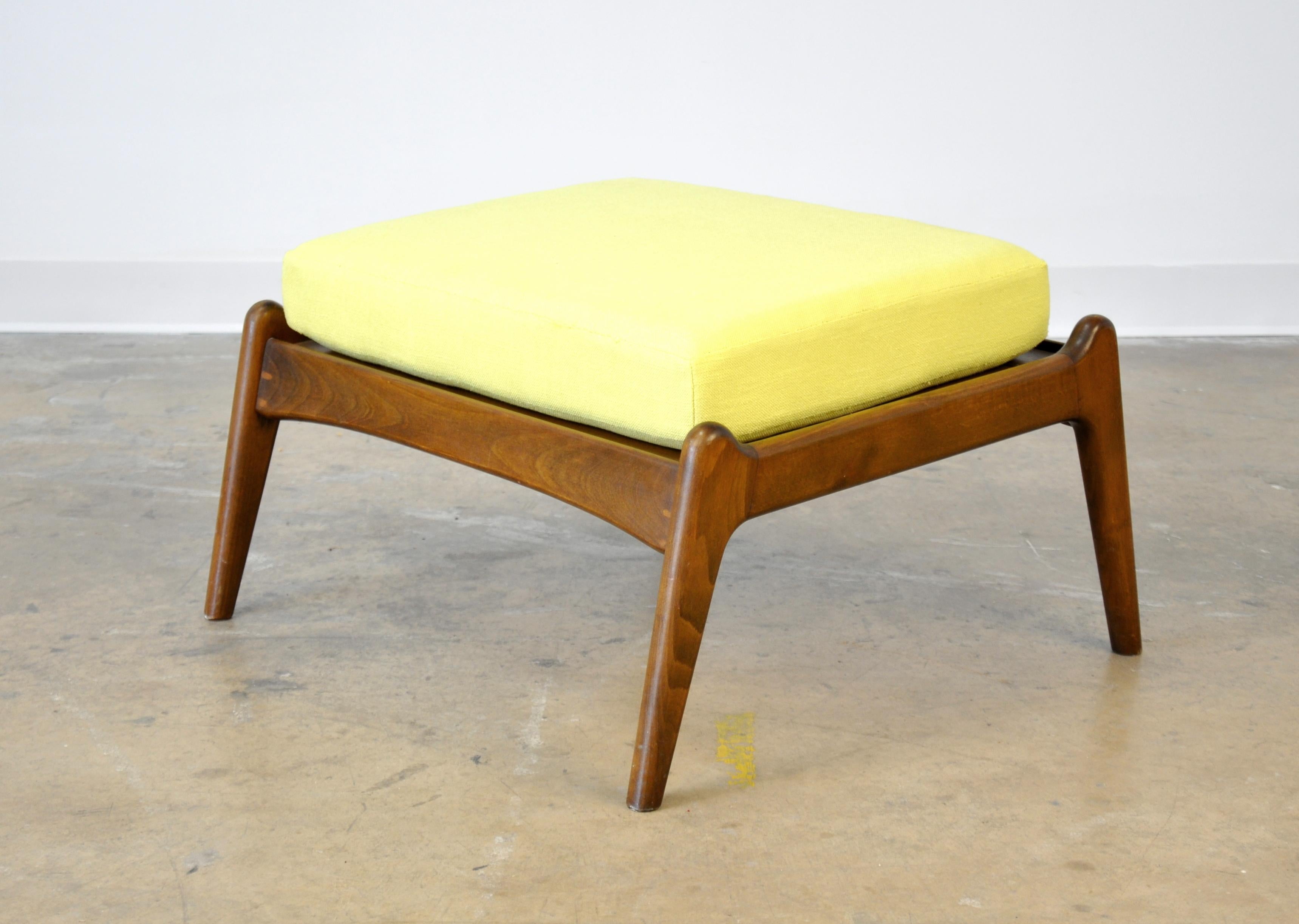 Mid-20th Century Danish Modern Yellow Ottoman