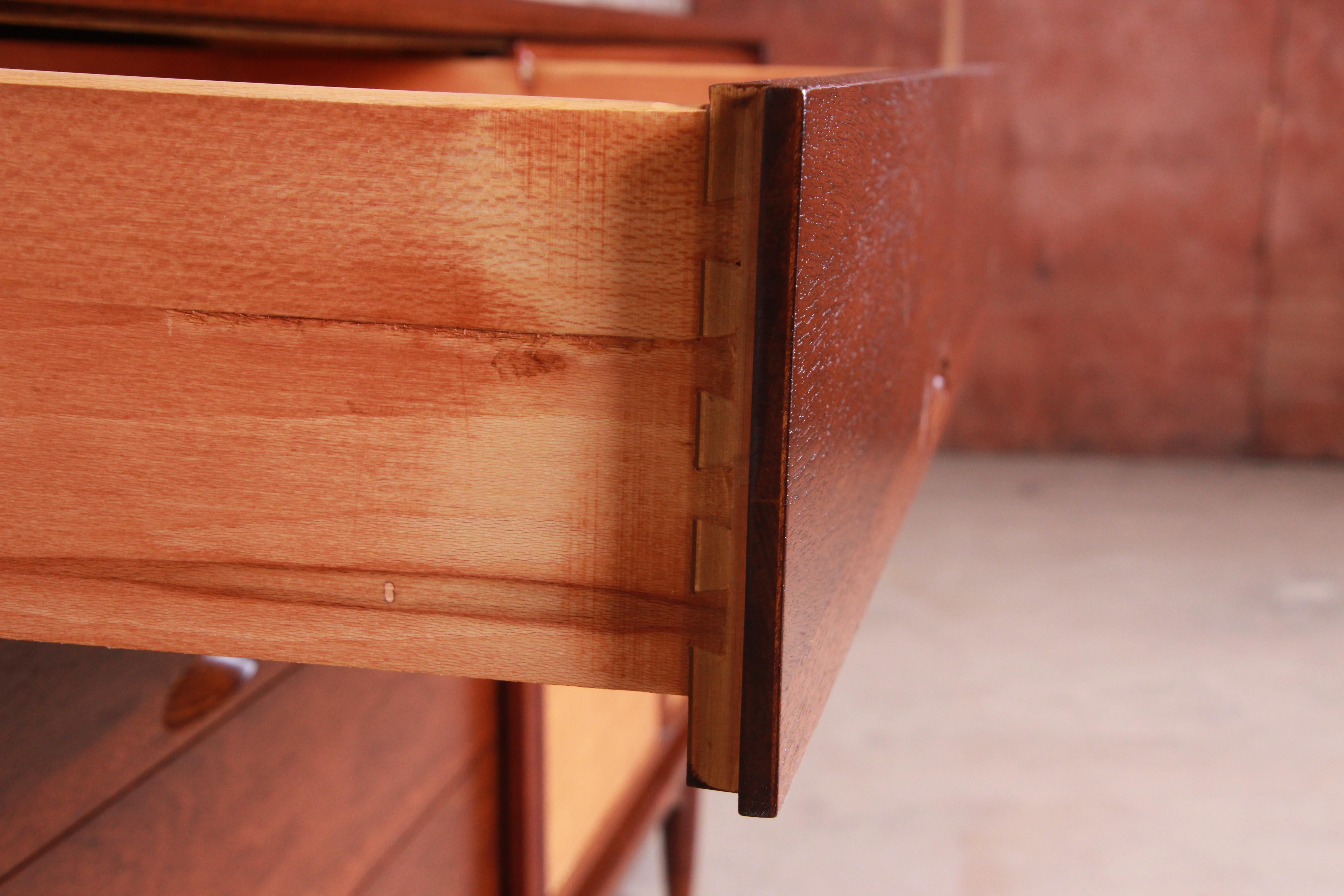 Danish Modern Walnut and Cane Credenza After Finn Juhl for Baker, Newly Restored 7