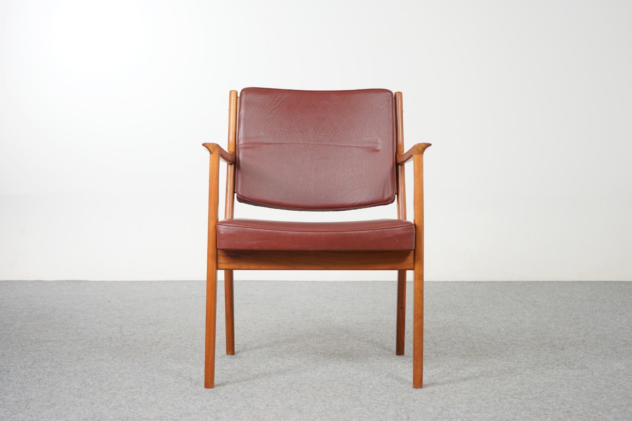 European Danish Modern Walnut Arm Chair For Sale