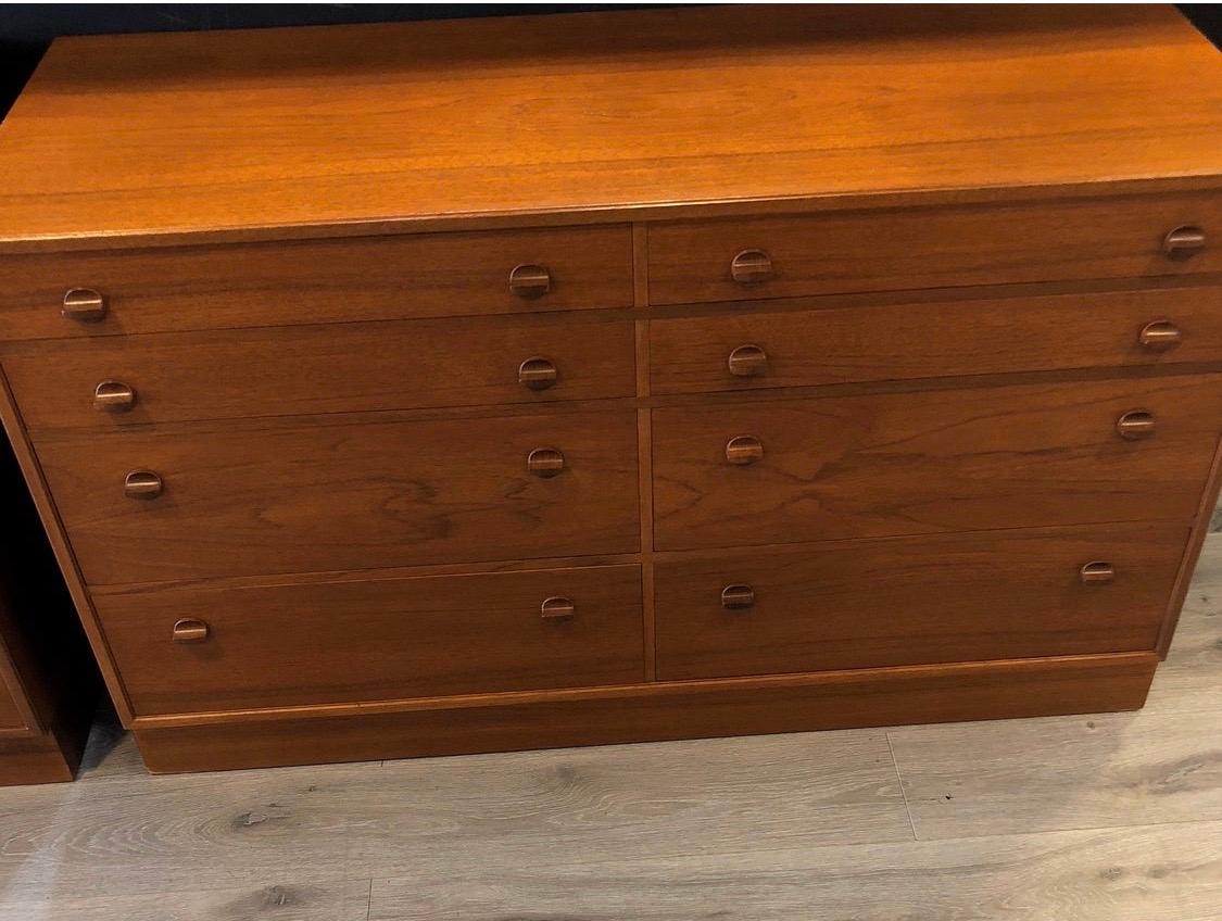 Late 20th Century Danish Modern Walnut Dresser Commode Chest of Drawers