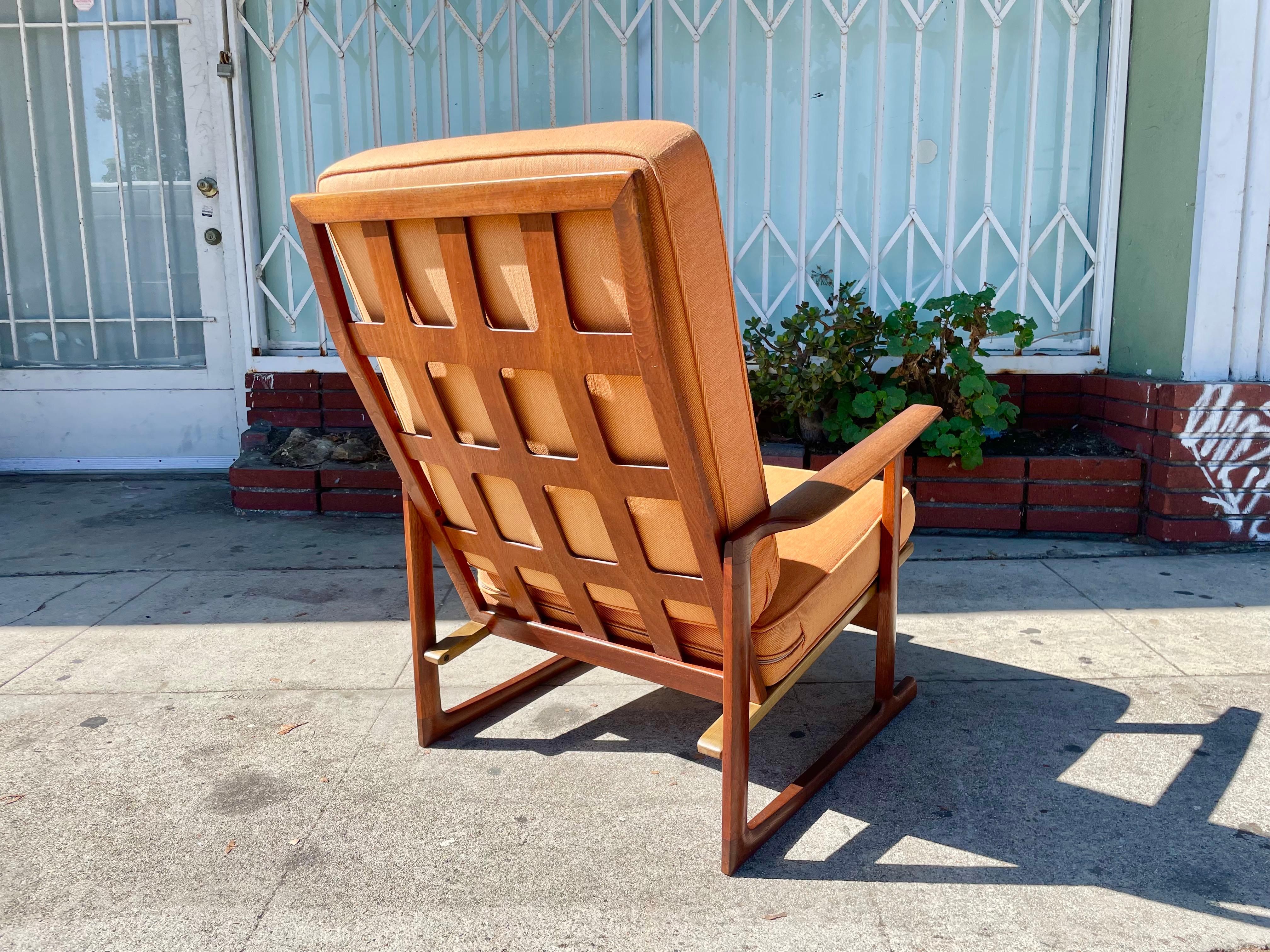 Danish Modern Walnut Lounge Chair by Ib Kofod Larsen for Selig For Sale 1