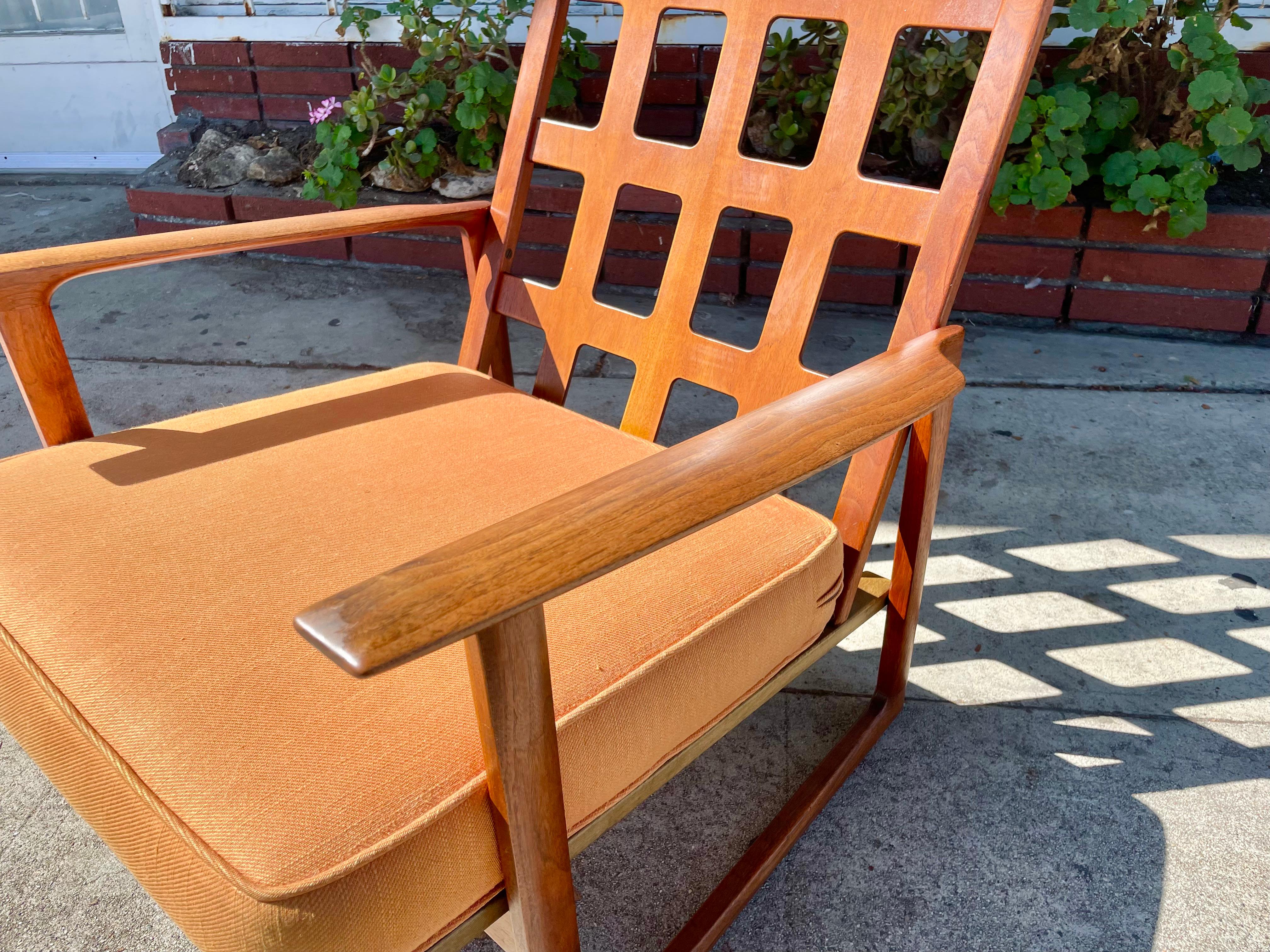 Danish Modern Walnut Lounge Chair by Ib Kofod Larsen for Selig For Sale 4