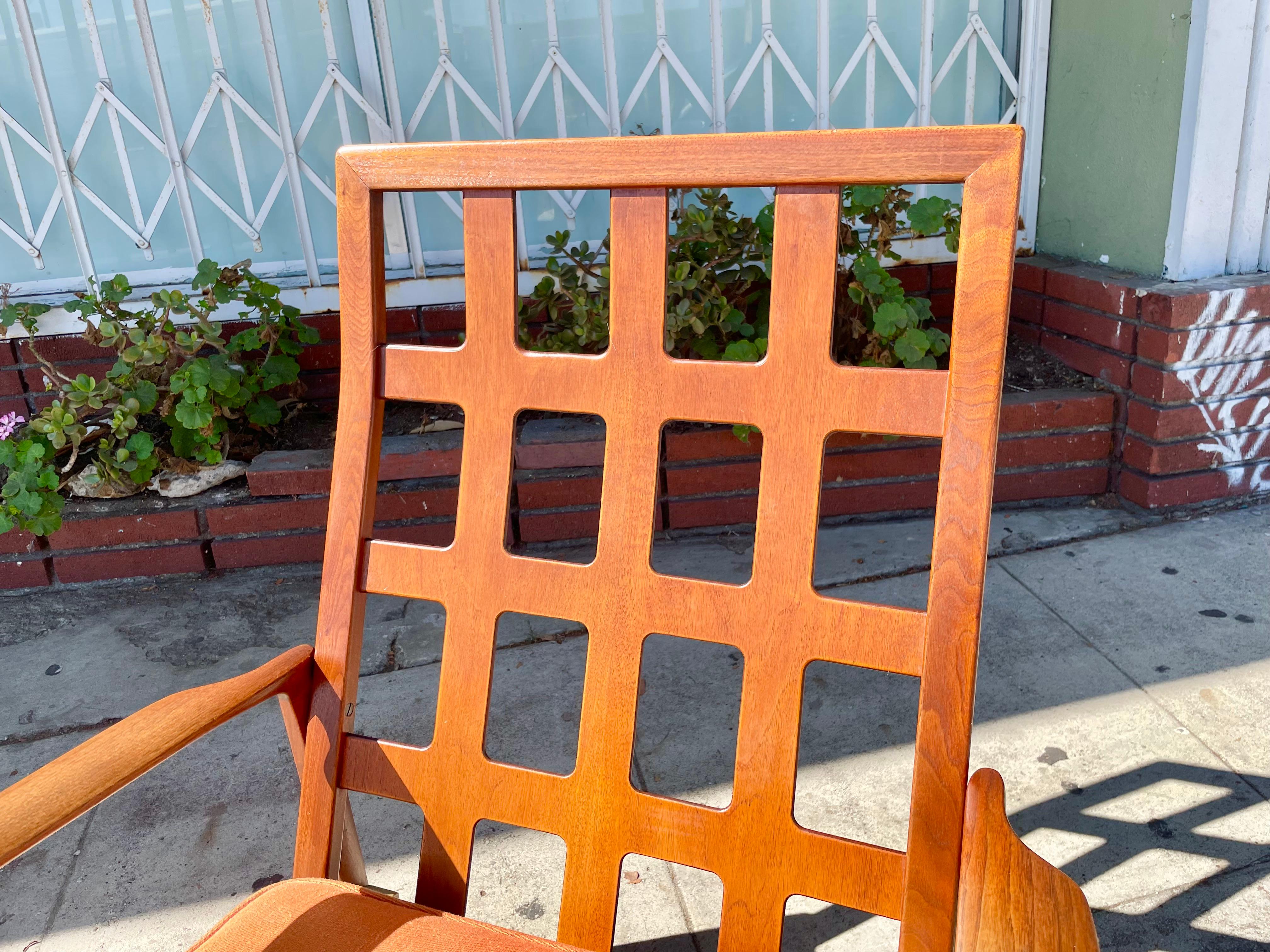 Danish Modern Walnut Lounge Chair by Ib Kofod Larsen for Selig For Sale 9