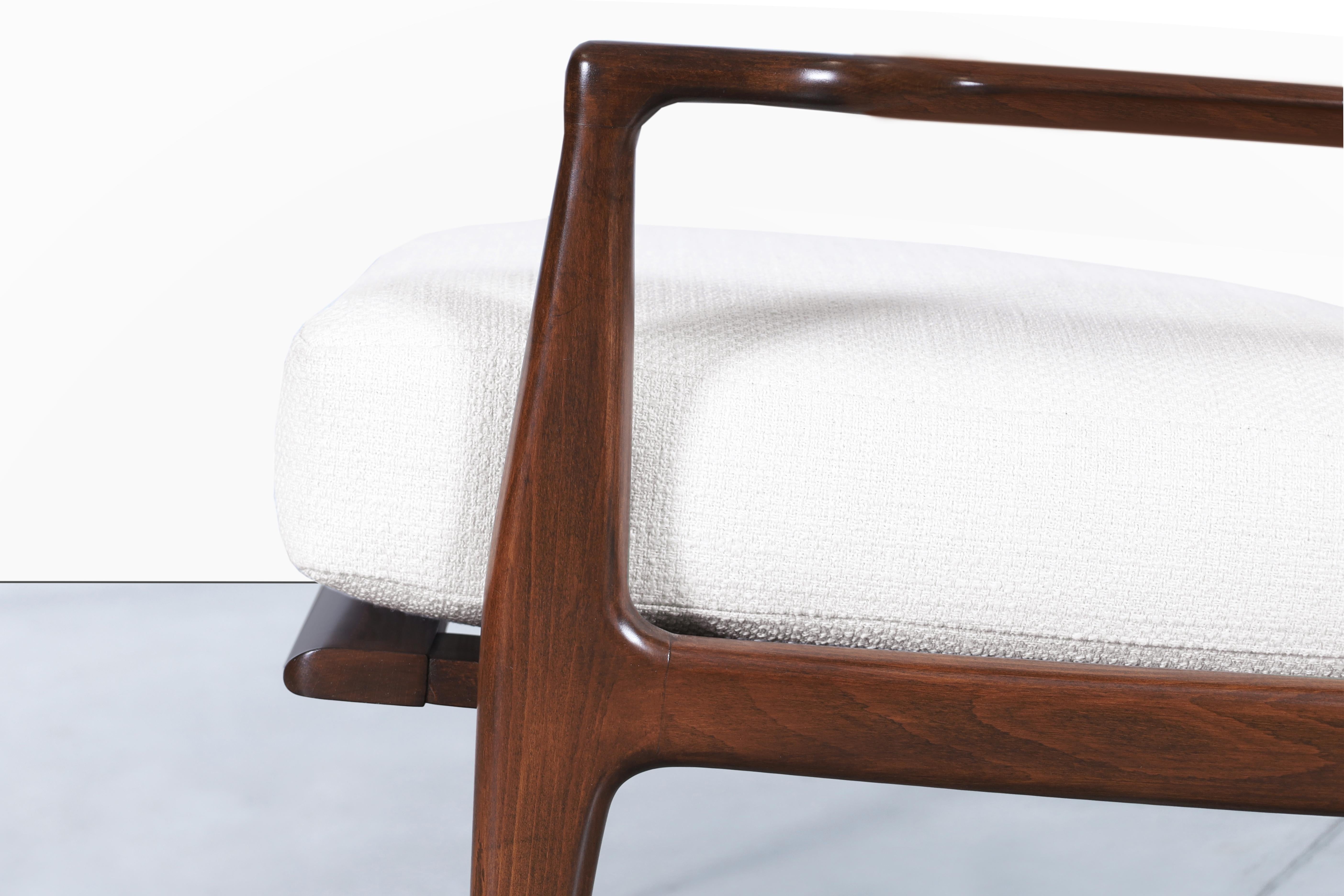 Mid-20th Century Danish Modern Walnut Lounge Chair by Ib Kofod Larsen for Selig For Sale