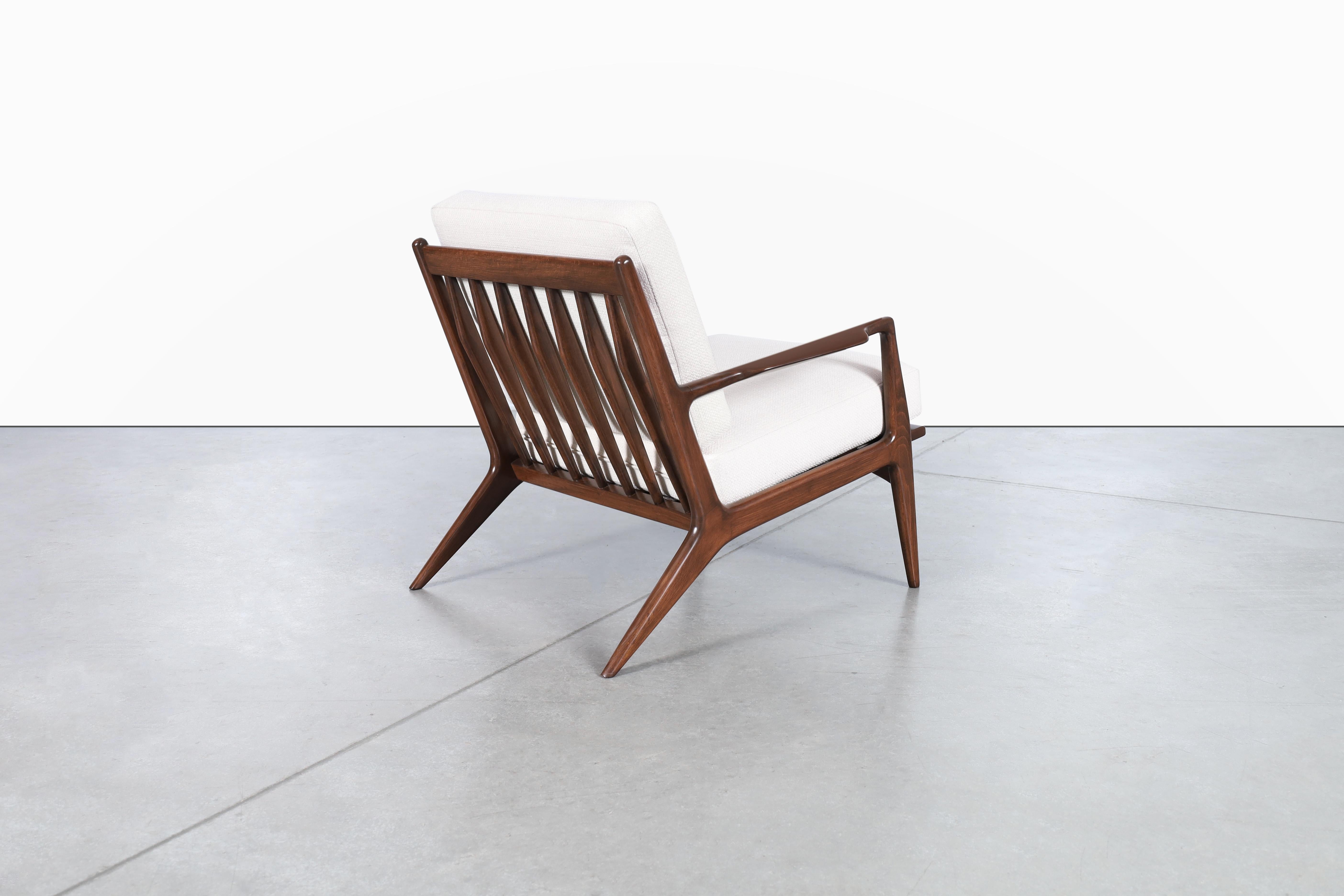 Danish Modern Walnut Lounge Chair by Ib Kofod Larsen for Selig For Sale 1