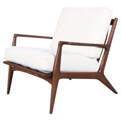 Danish Modern Walnut Lounge Chair by Ib Kofod Larsen for Selig