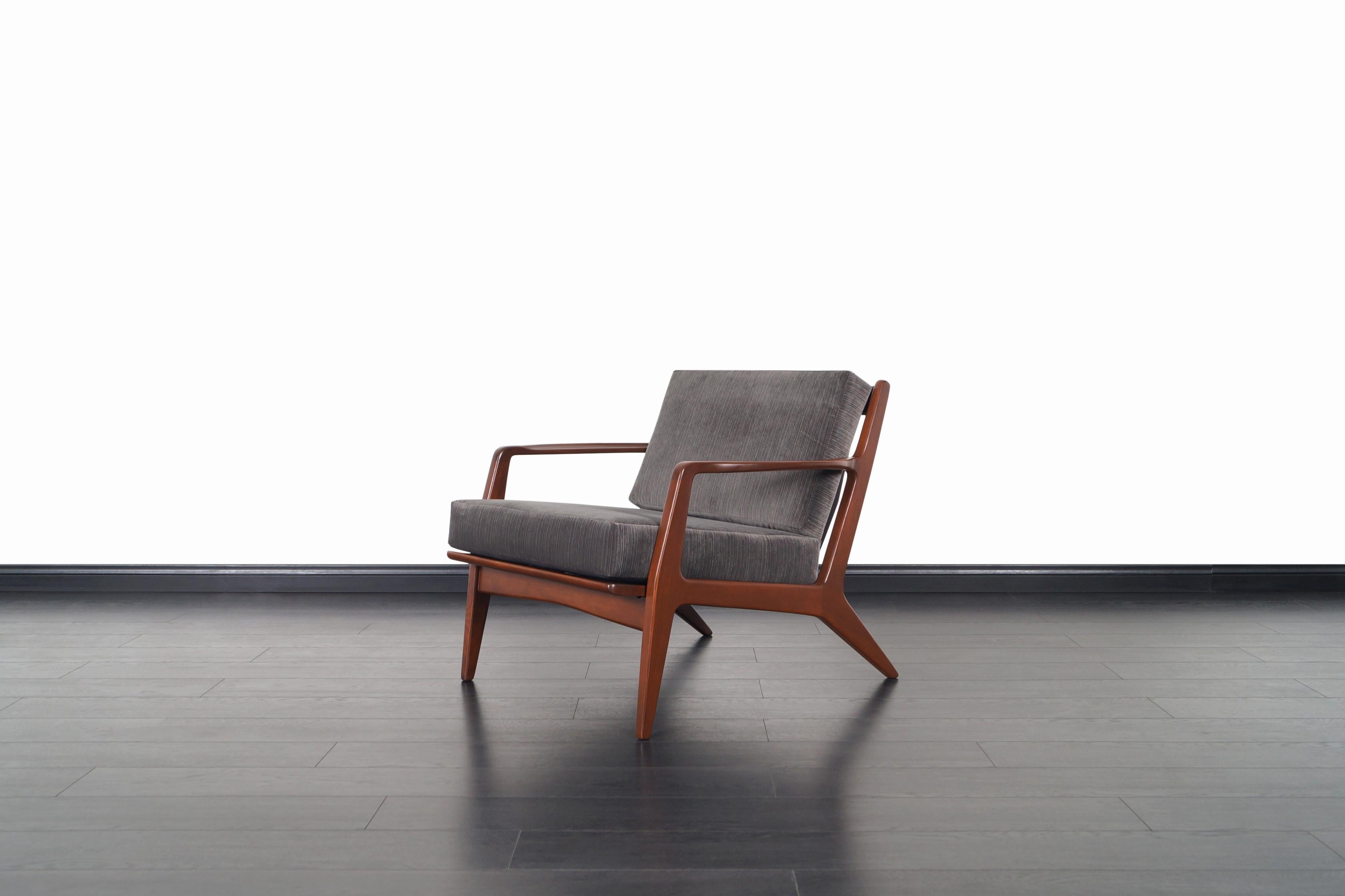 Mid-20th Century Danish Modern Walnut Lounge Chairs by Ib Kofod-Larsen