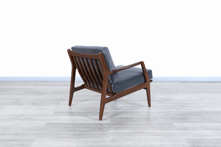 Danish Modern Walnut Lounge Chairs by Ib Kofod Larsen for Selig 4