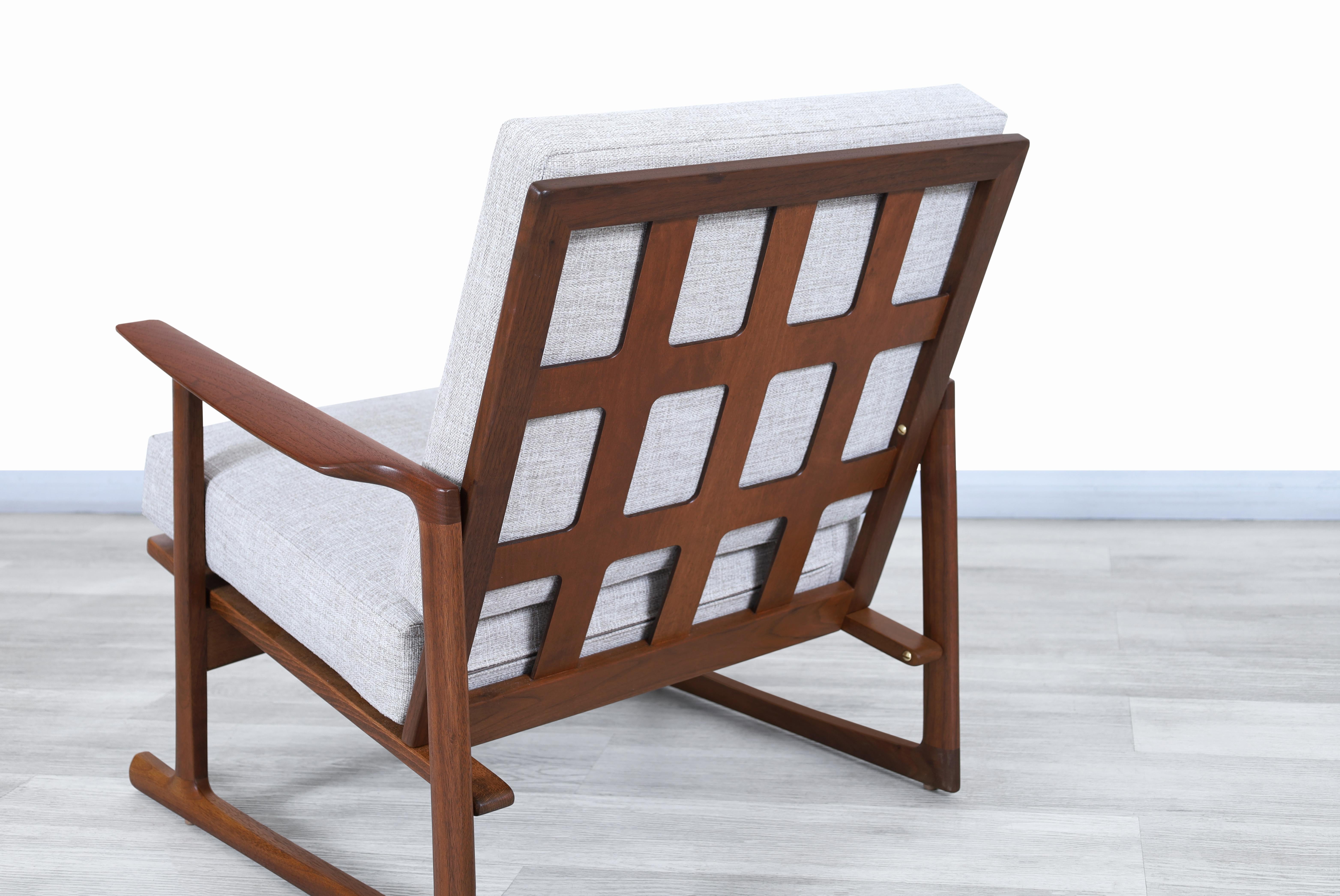 Danish Modern Walnut Lounge Chairs by Ib Kofod Larsen for Selig For Sale 4