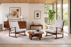 Danish Modern Walnut Lounge Chairs by Ib Kofod Larsen for Selig
