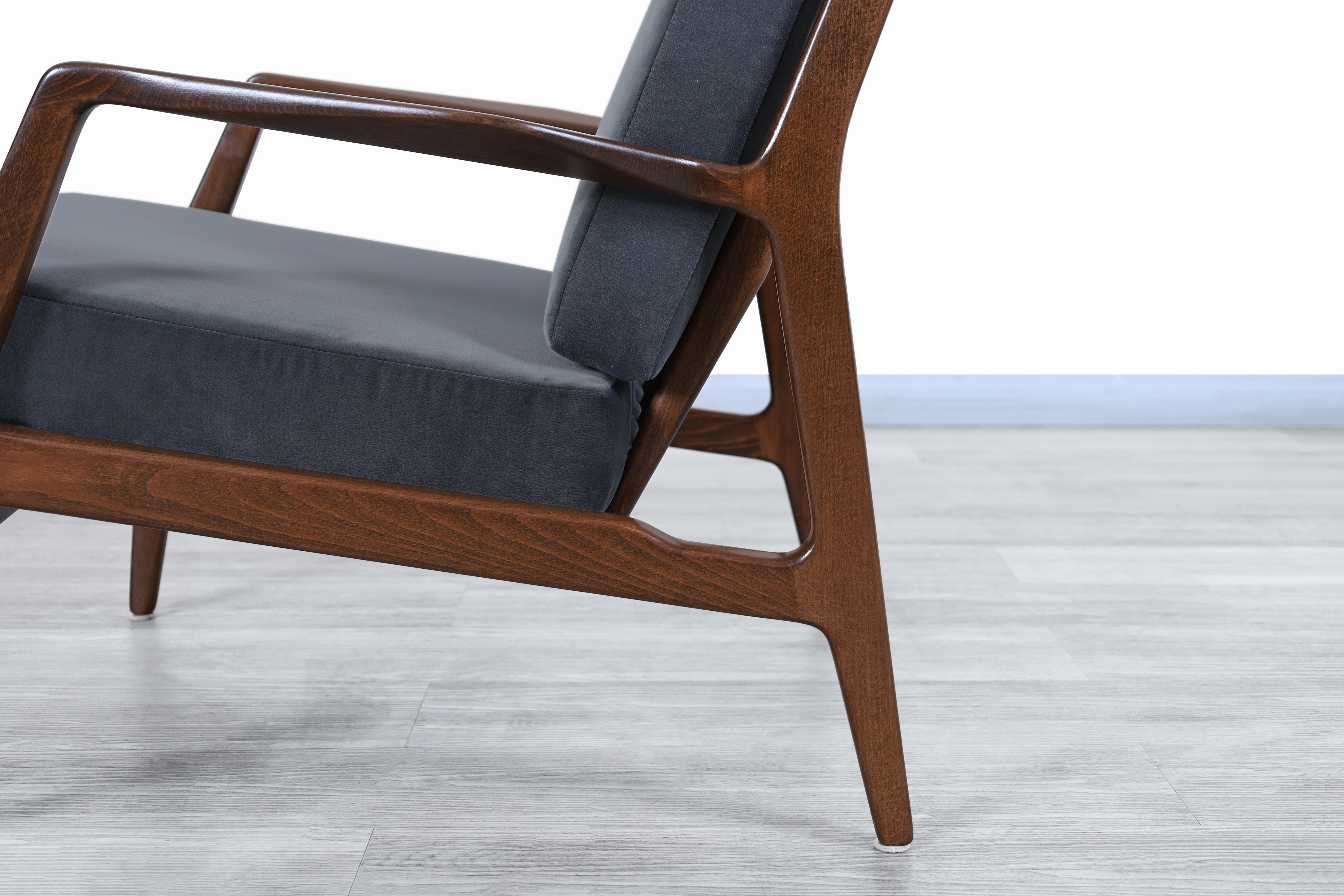 Danish Modern Walnut Lounge Chairs by Ib Kofod Larsen for Selig 3
