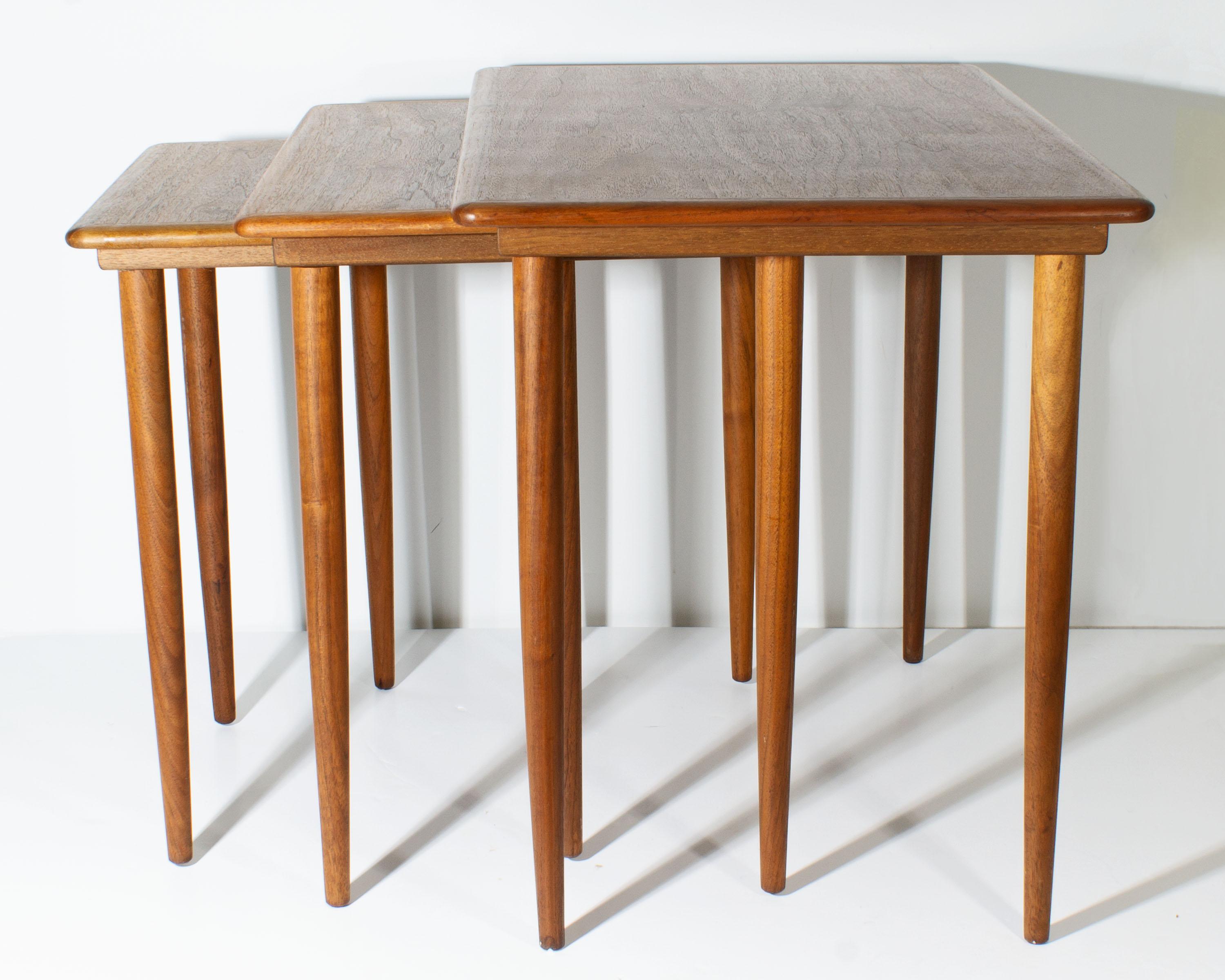 Mid-Century Modern Danish Modern Walnut Nesting Tables