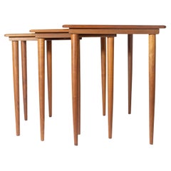 Danish Modern Walnut Nesting Tables Danish Modern Walnut Nesting Tables