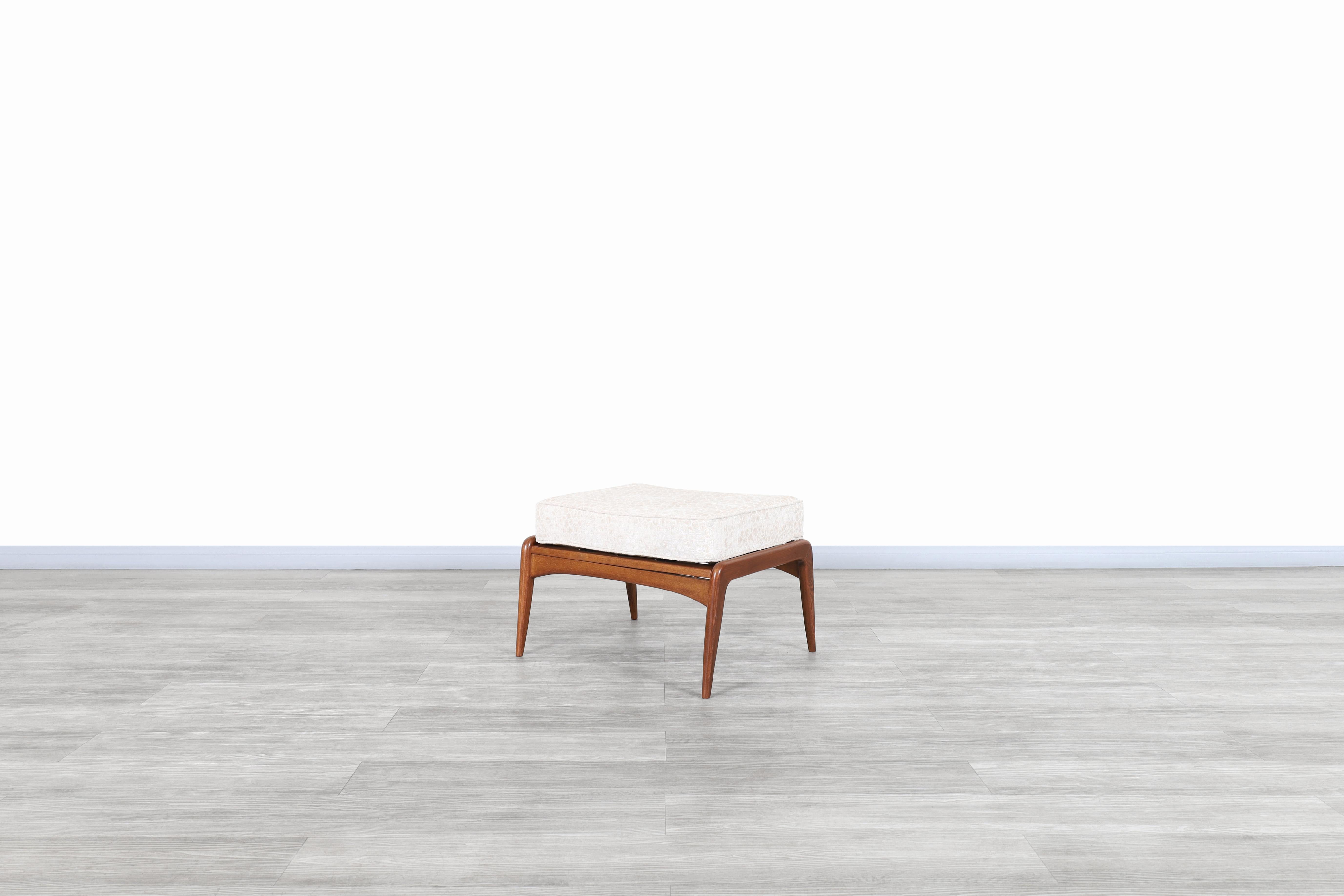 Danish Modern Walnut Reclining Lounge Chair and Ottoman by Ib Kofod Larsen 10