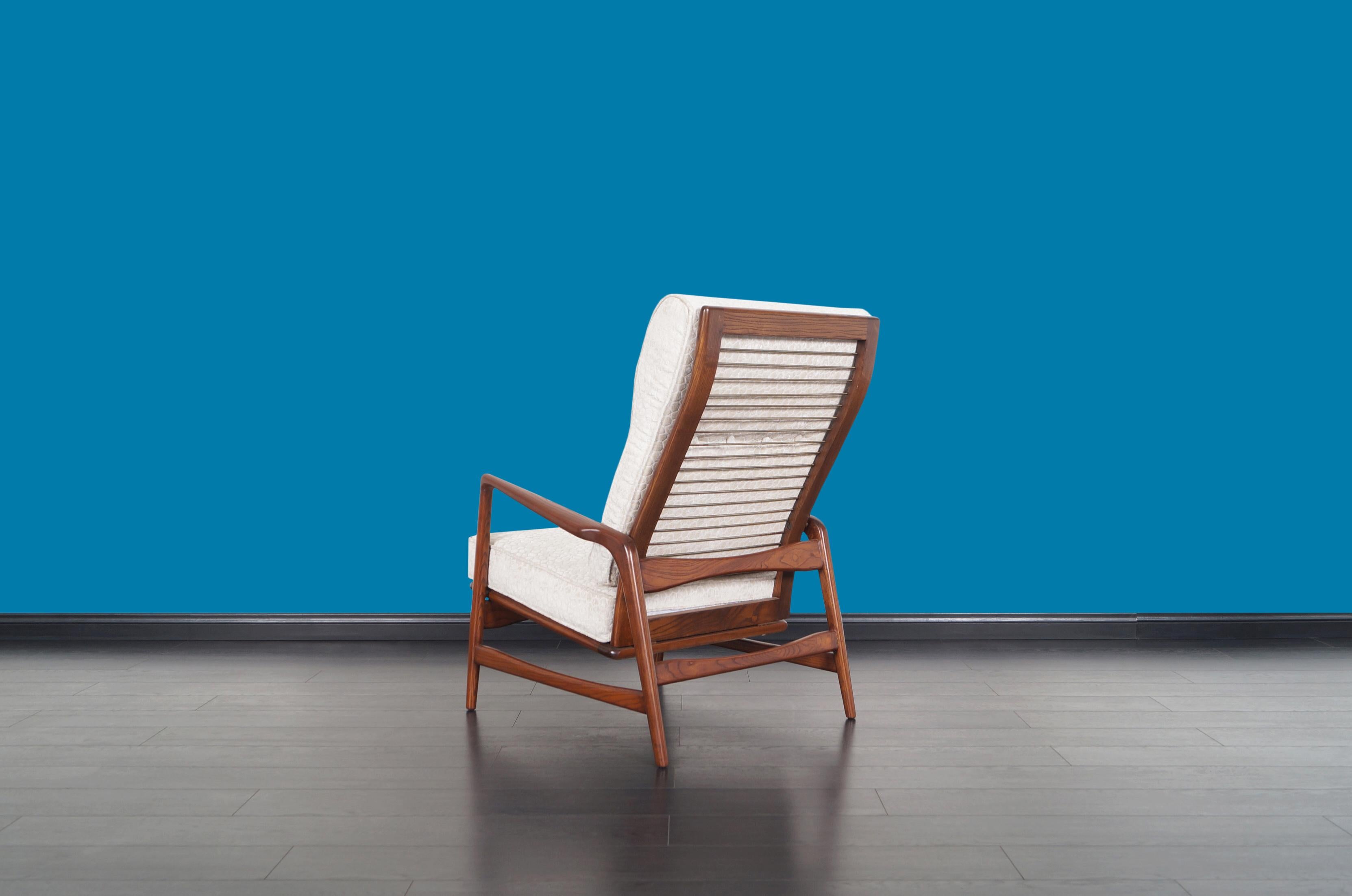 Danish Modern Walnut Reclining Lounge Chairs by Ib Kofod Larsen 5