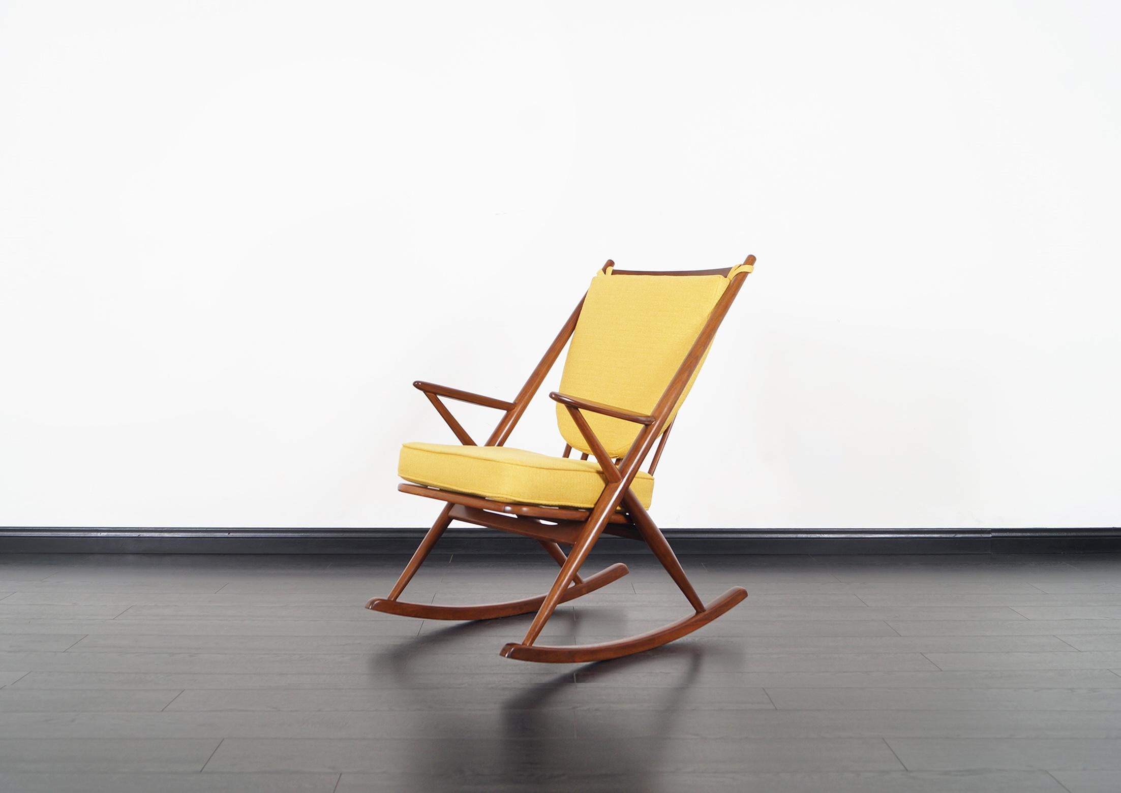American Danish Modern Walnut Rocking Chair by Frank Reenskaug