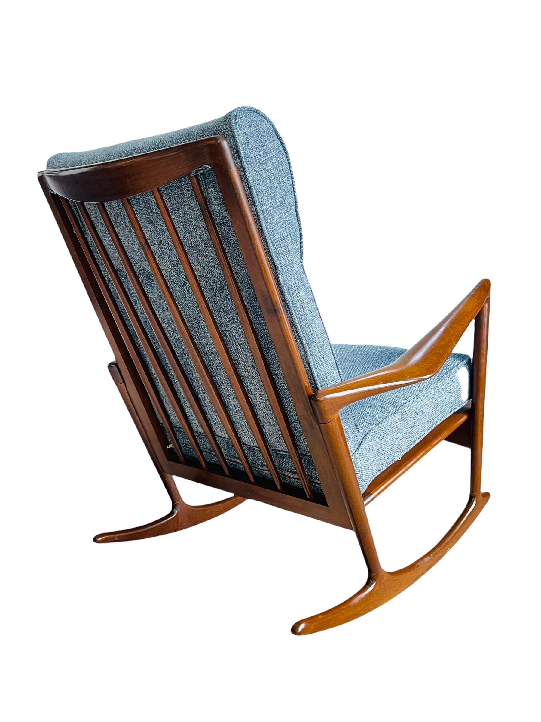 Danish Modern Walnut Rocking Chair by IB Kofod Larsen In Good Condition In Brooklyn, NY