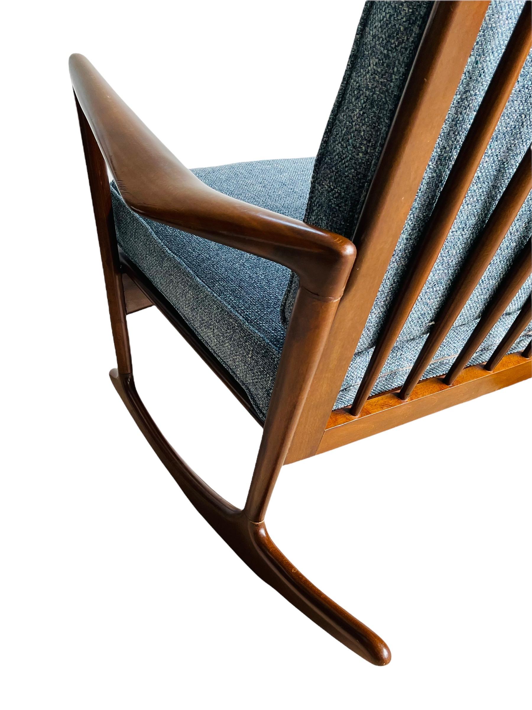 Danish Modern Walnut Rocking Chair by IB Kofod Larsen 2