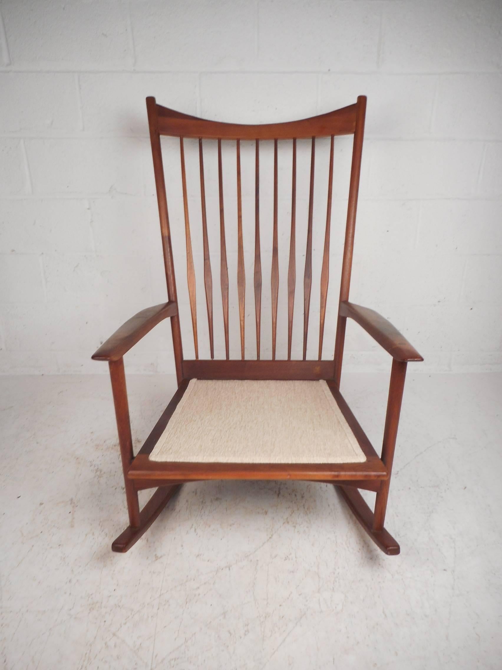 Danish Modern Walnut Rocking Chair by Selig In Good Condition In Brooklyn, NY