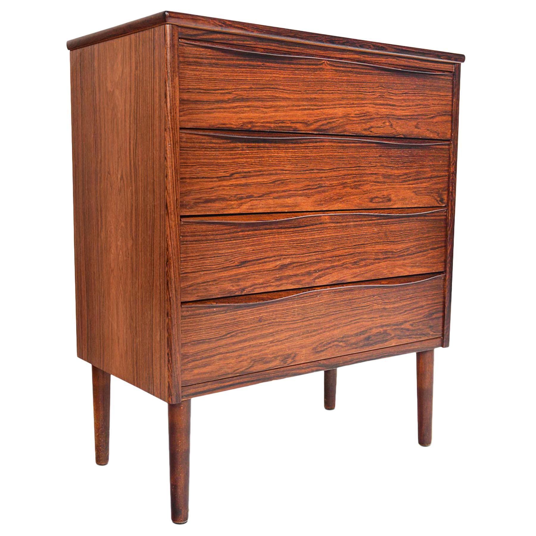 Danish Modern Wave Pull Rosewood Chest