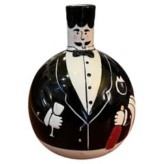 Danish Modern Whimsical Hand Painted Rare Ceramid Bottle by Dansk