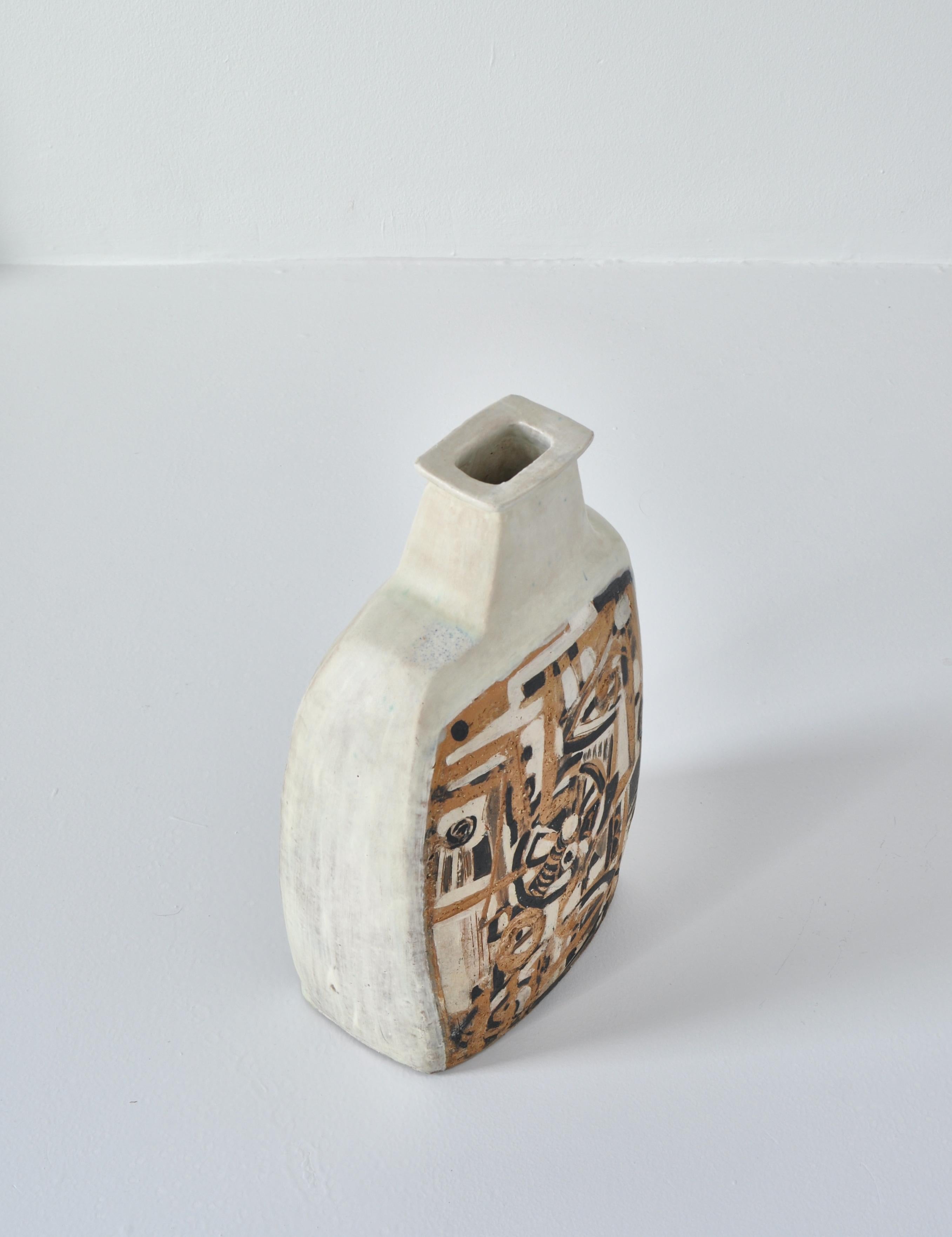 Danish Modern White Ceramics Floor Vase by Hagedorn-Olsen, Own Studio, 1961 1