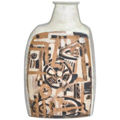 Danish Modern White Ceramics Floor Vase by Hagedorn-Olsen, Own Studio, 1961