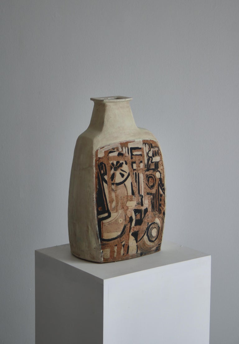 Large White Earth Colored Ceramics Floor Vase / Hagedorn-Olsen, Own ...