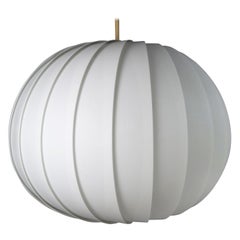 Lars E. Schiøler Danish Modern White Globe Pendant, 1972