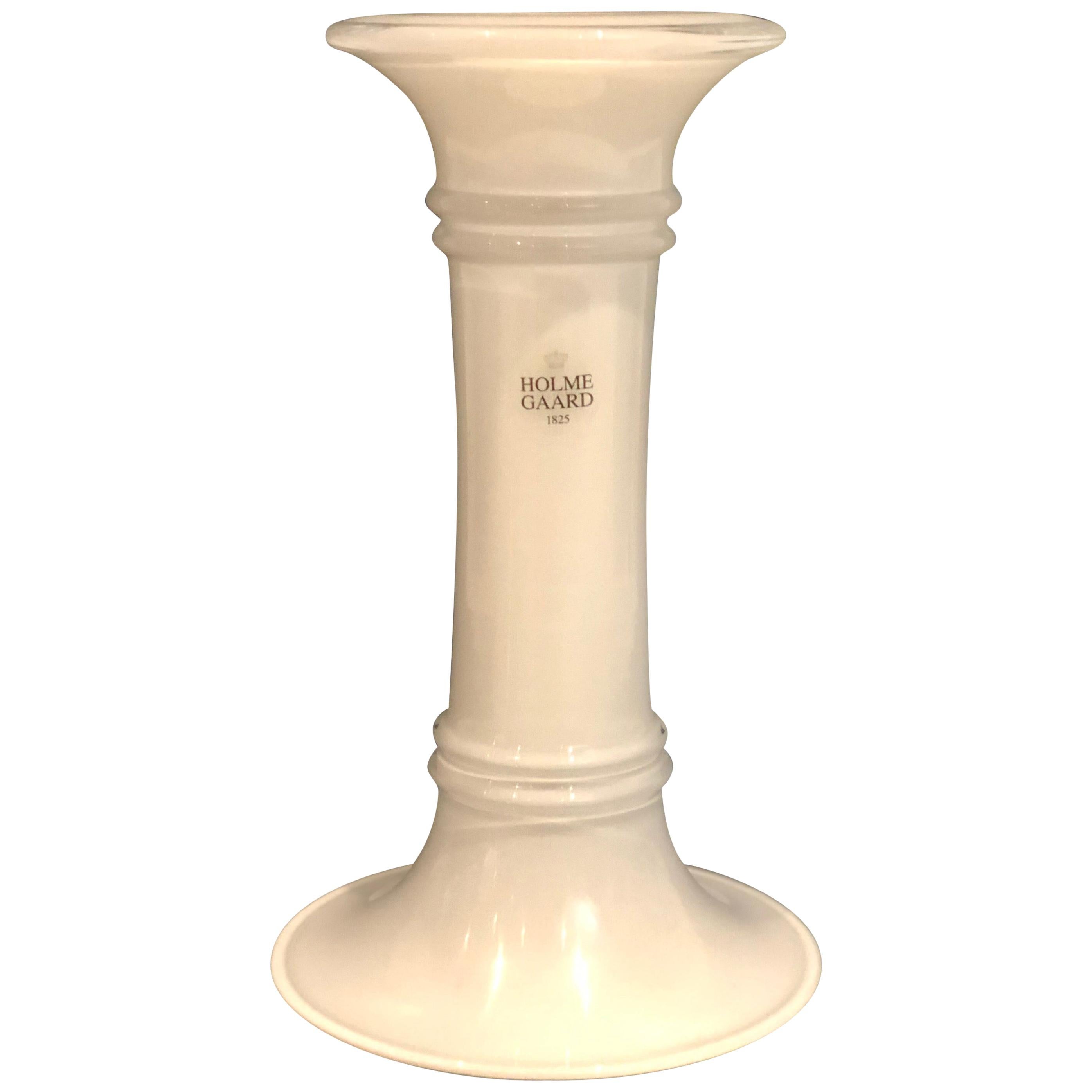 Danish Modern White Holmegaard Cased Candlestick Holder