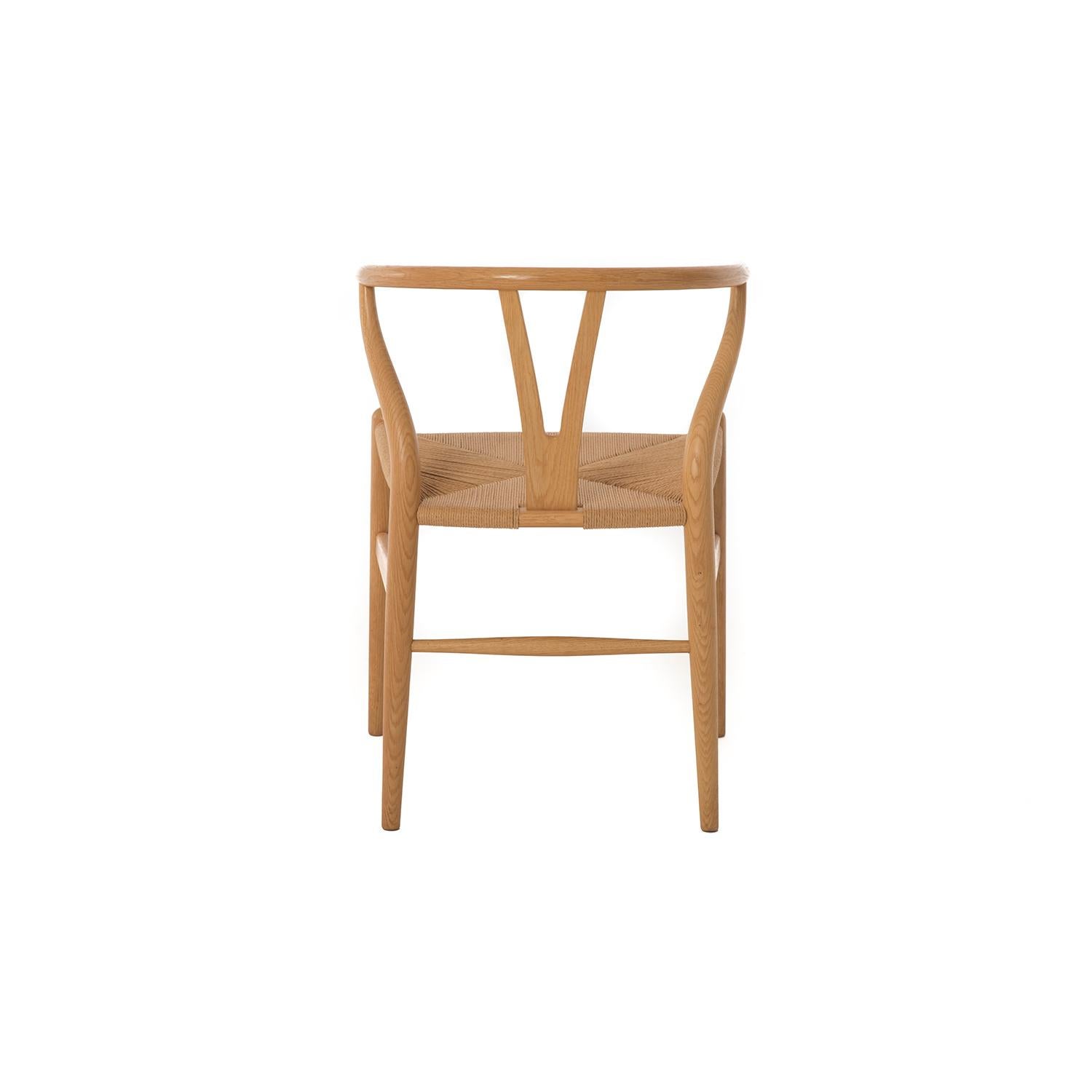 Danish Modern White Oak Wishbone Dining Chairs 1