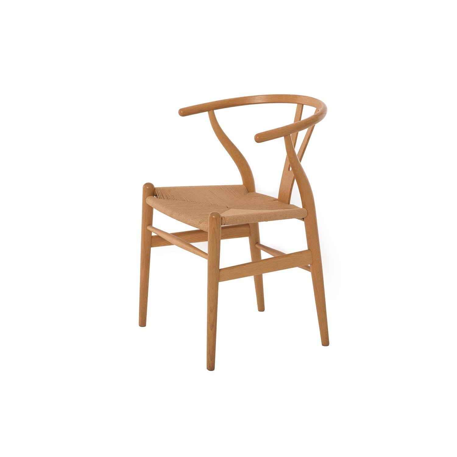 Scandinavian Modern Danish Modern White Oak Wishbone Dining Chairs