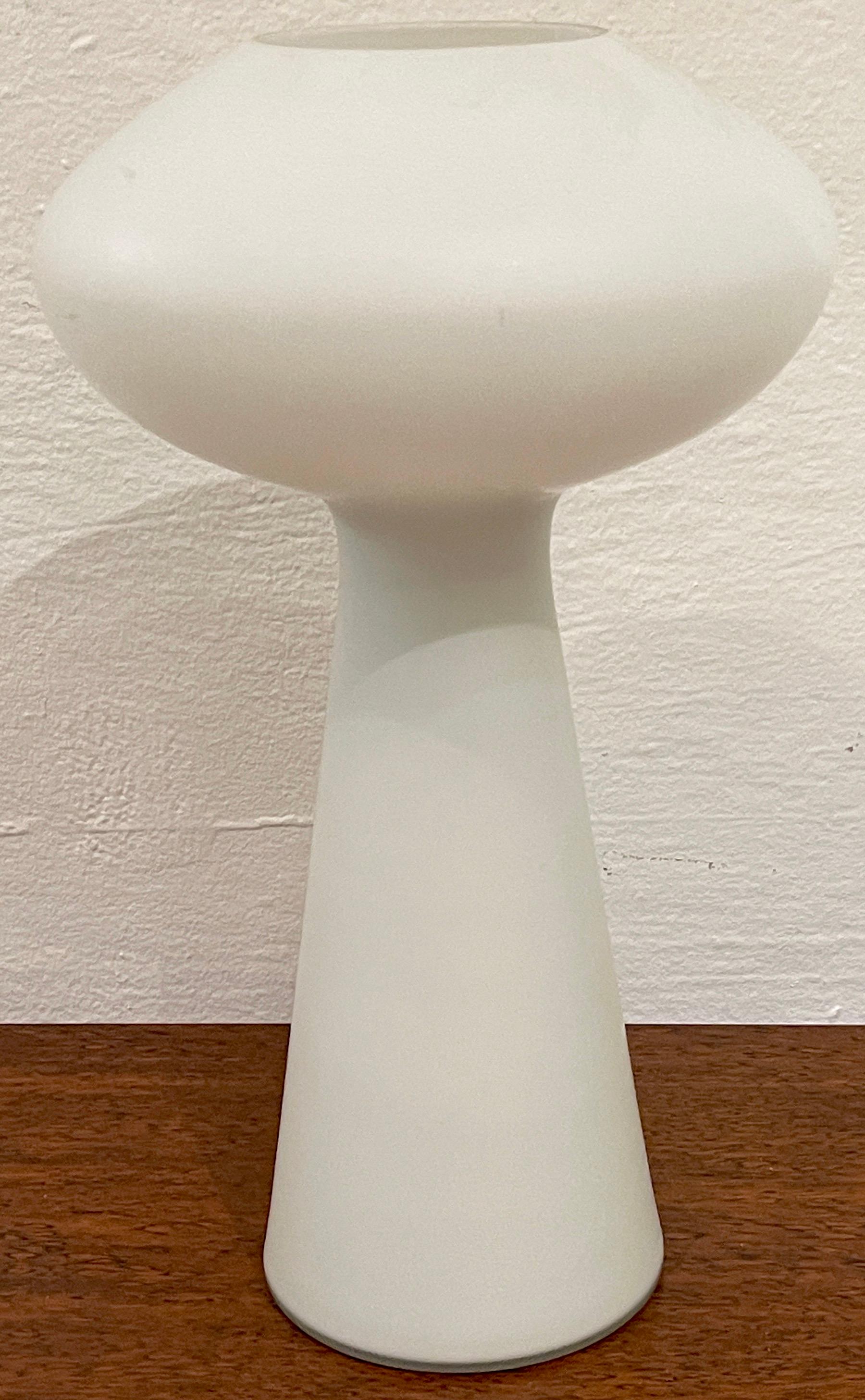 Scandinavian Modern Danish Modern White Opaque Glass Mushroom Lamp by Lisa Johansson-Pape